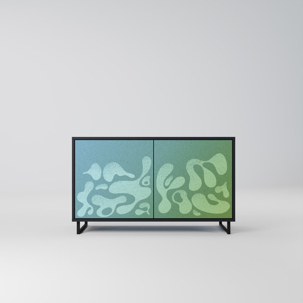IRREGULAR BLUE 2-Door Sideboard in Black Finish