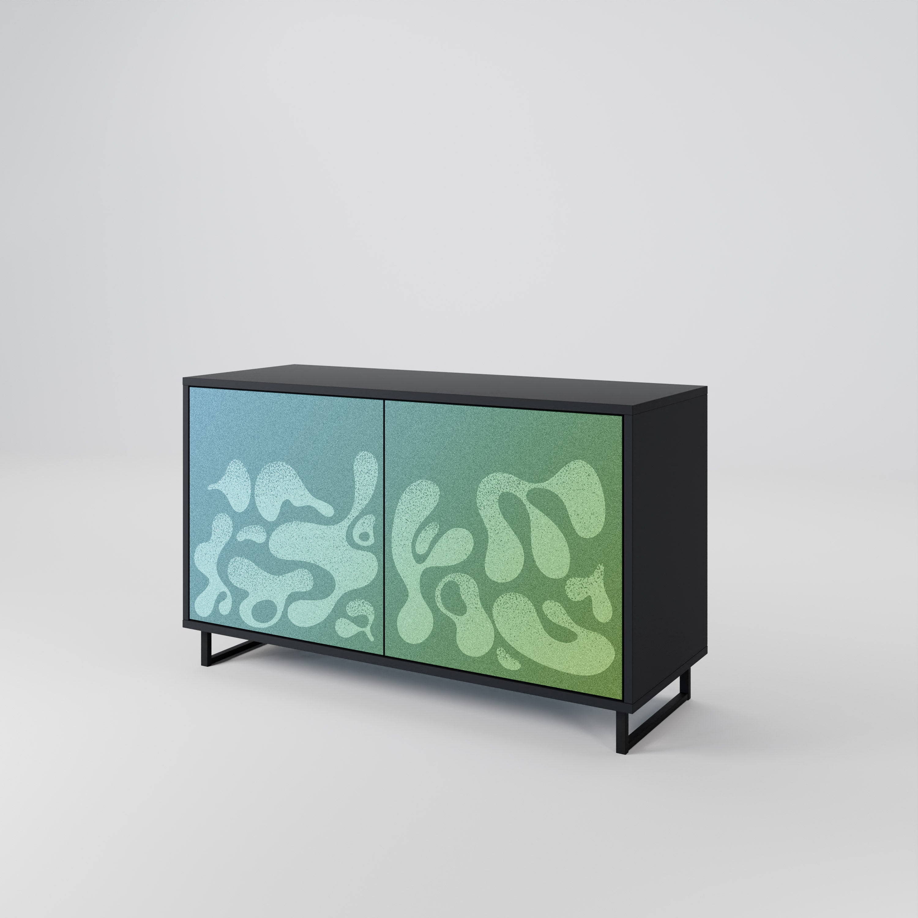 IRREGULAR BLUE 2-Door Sideboard in Black Finish