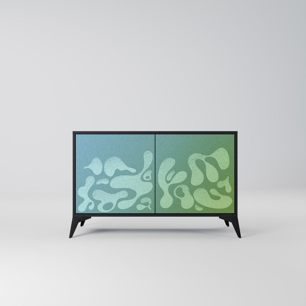 IRREGULAR BLUE 2-Door Sideboard in Black Finish