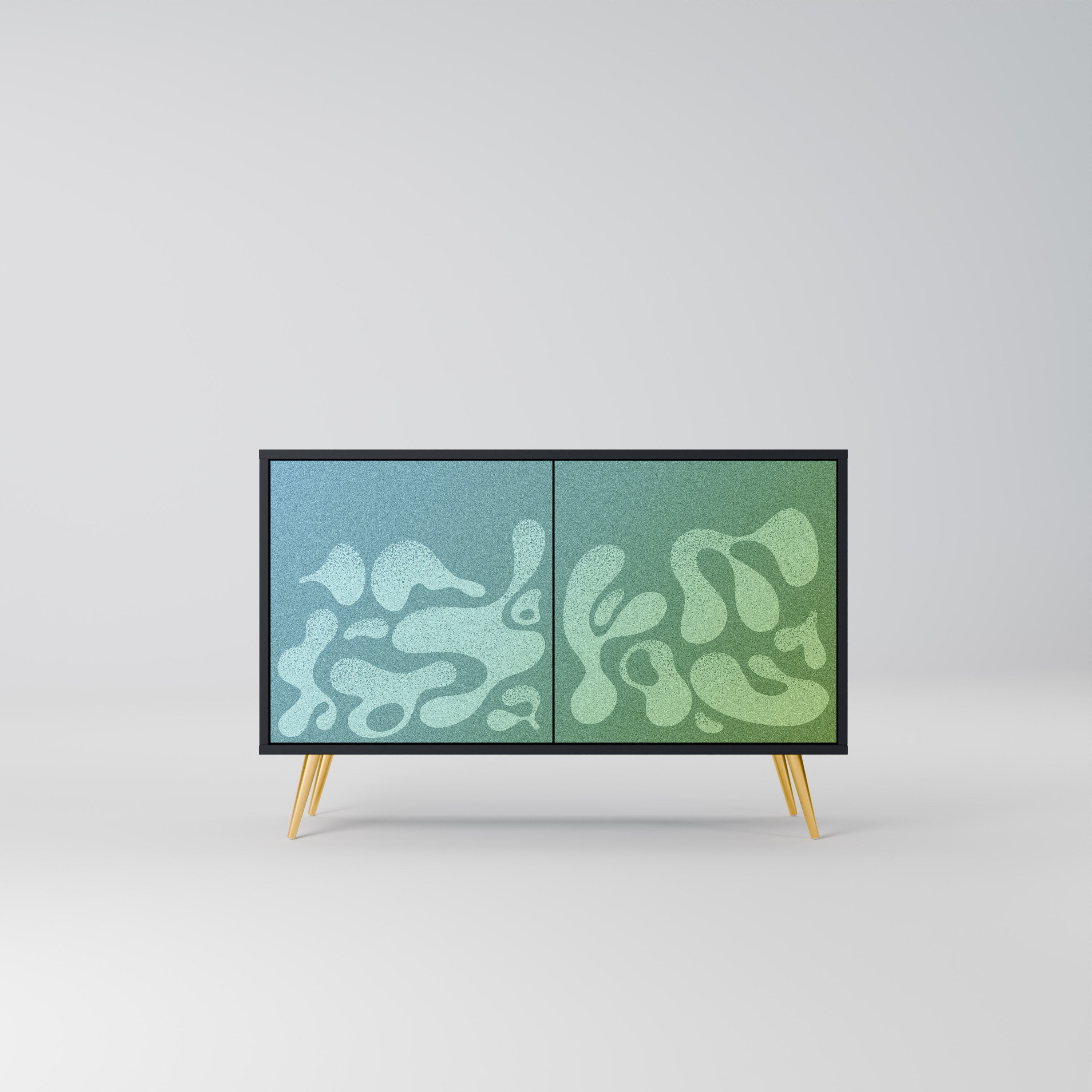 IRREGULAR BLUE 2-Door Sideboard in Black Finish