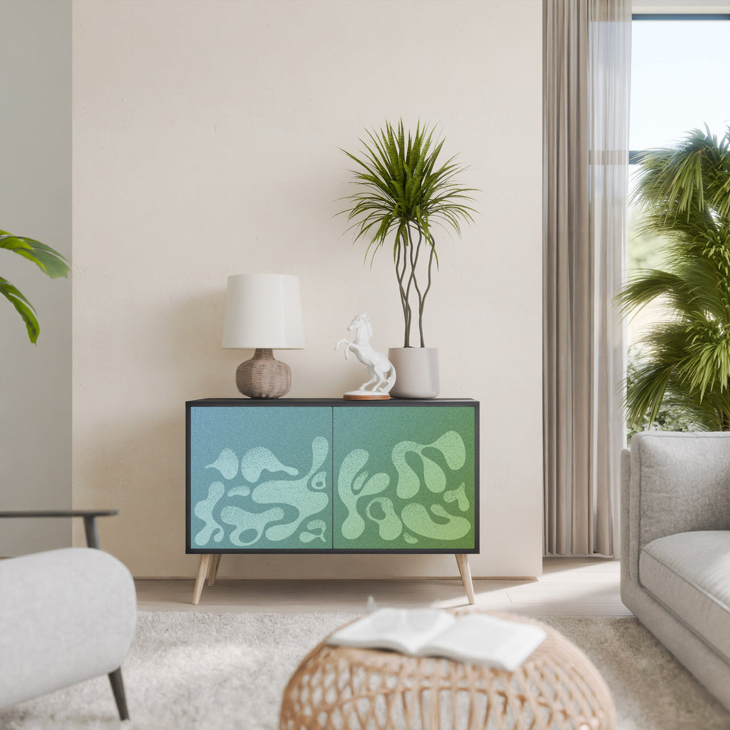 IRREGULAR BLUE 2-Door Sideboard in Black Finish
