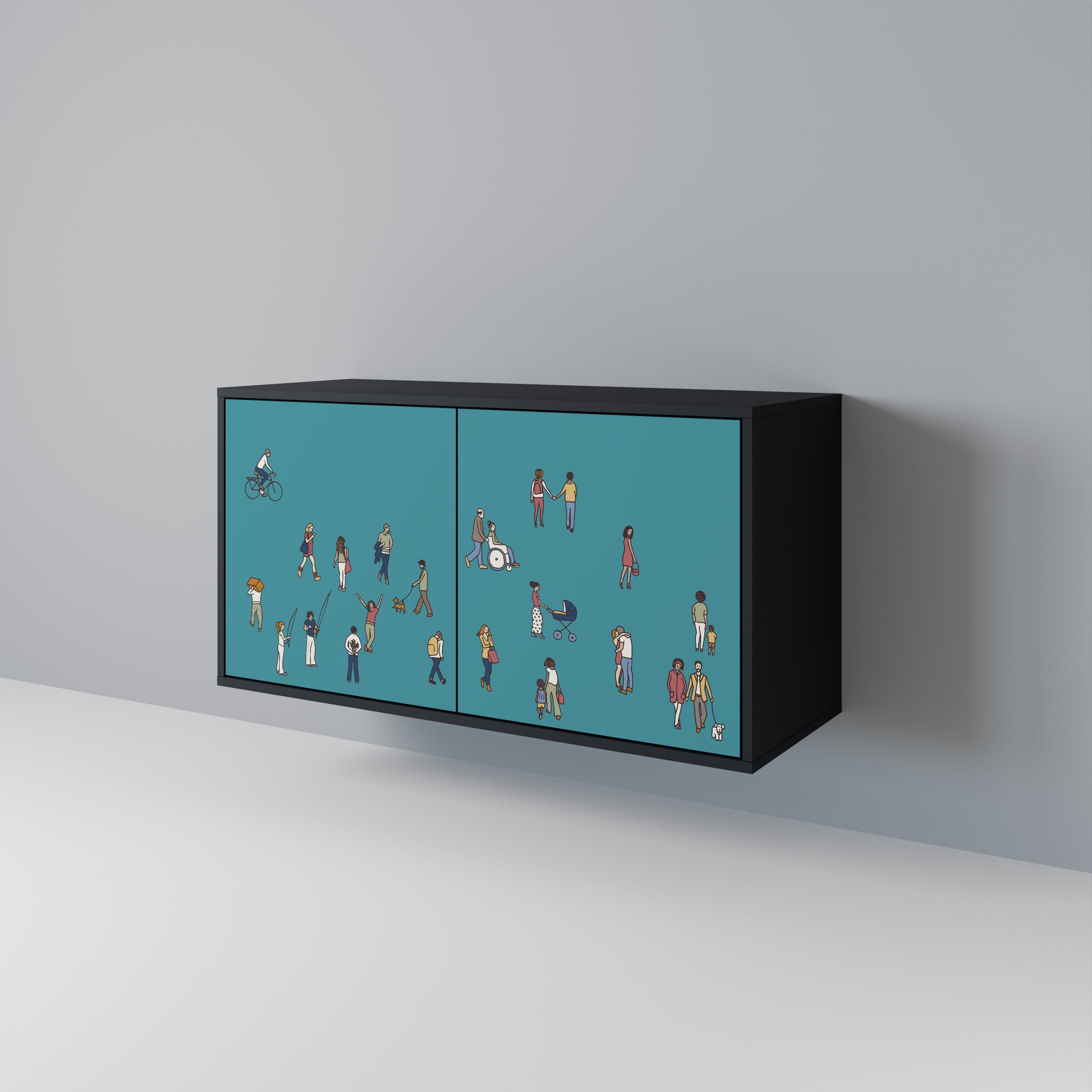 COLLECTIVE STREAM 2-Door Sideboard in Black Finish