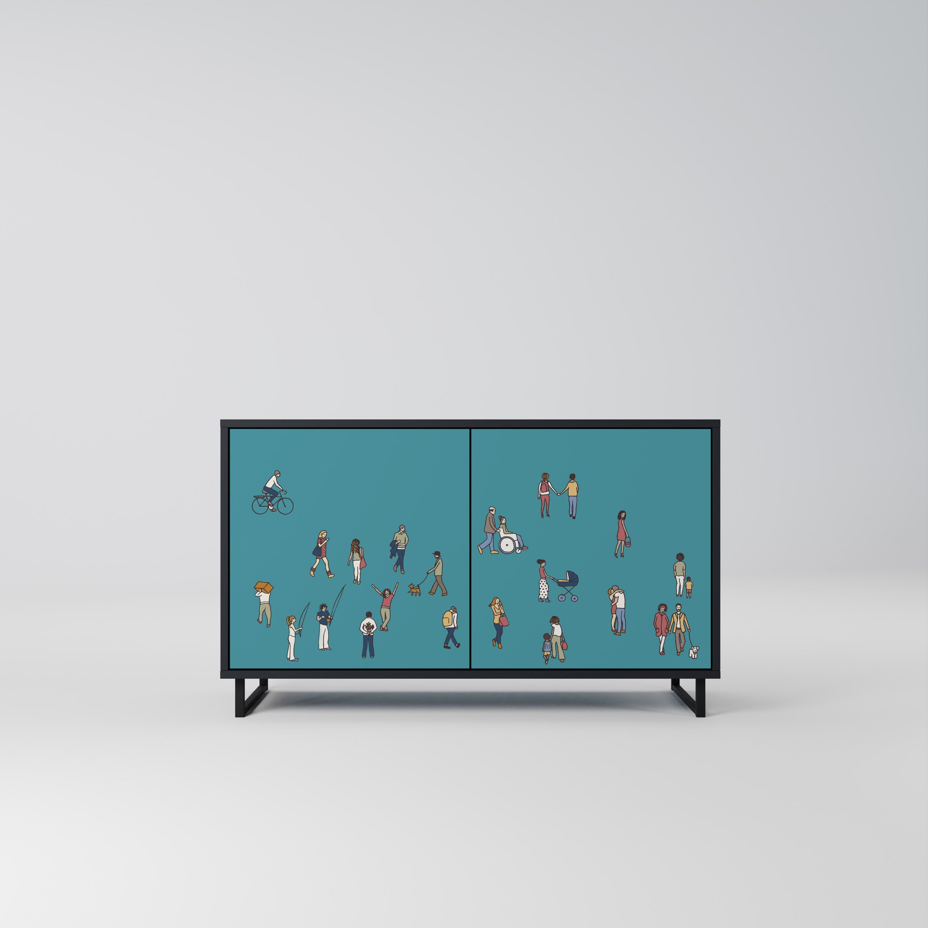 COLLECTIVE STREAM 2-Door Sideboard in Black Finish