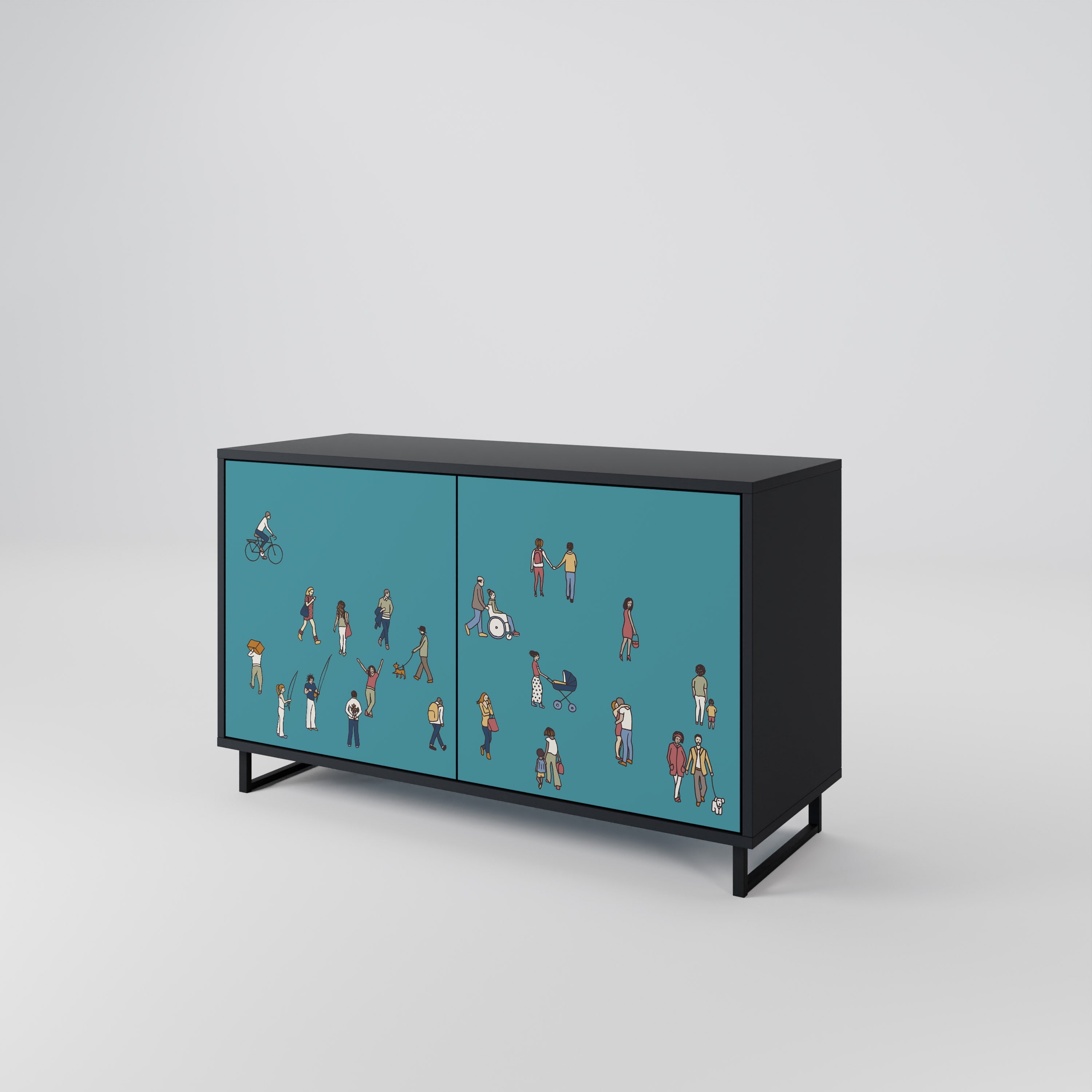 COLLECTIVE STREAM 2-Door Sideboard in Black Finish