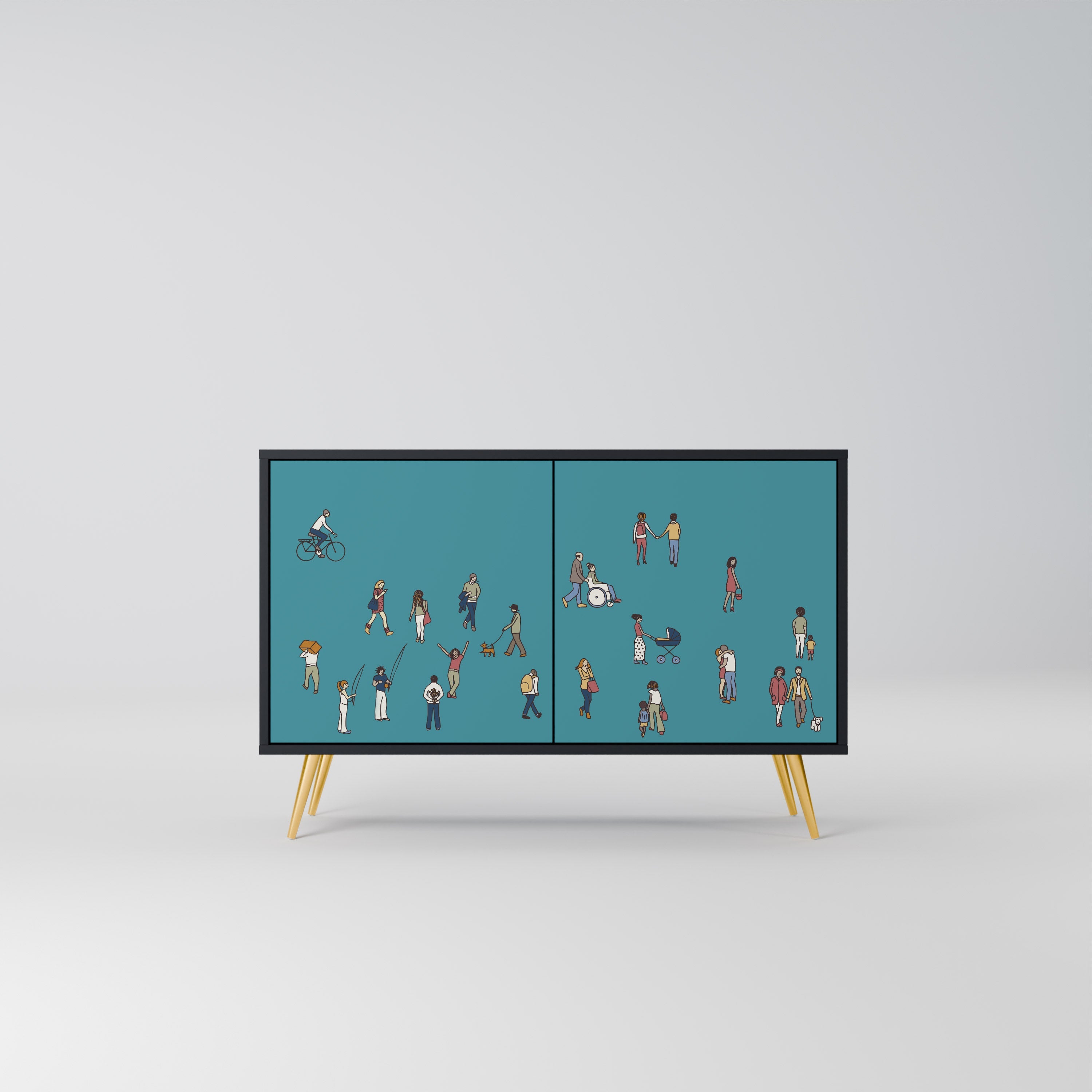 COLLECTIVE STREAM 2-Door Sideboard in Black Finish