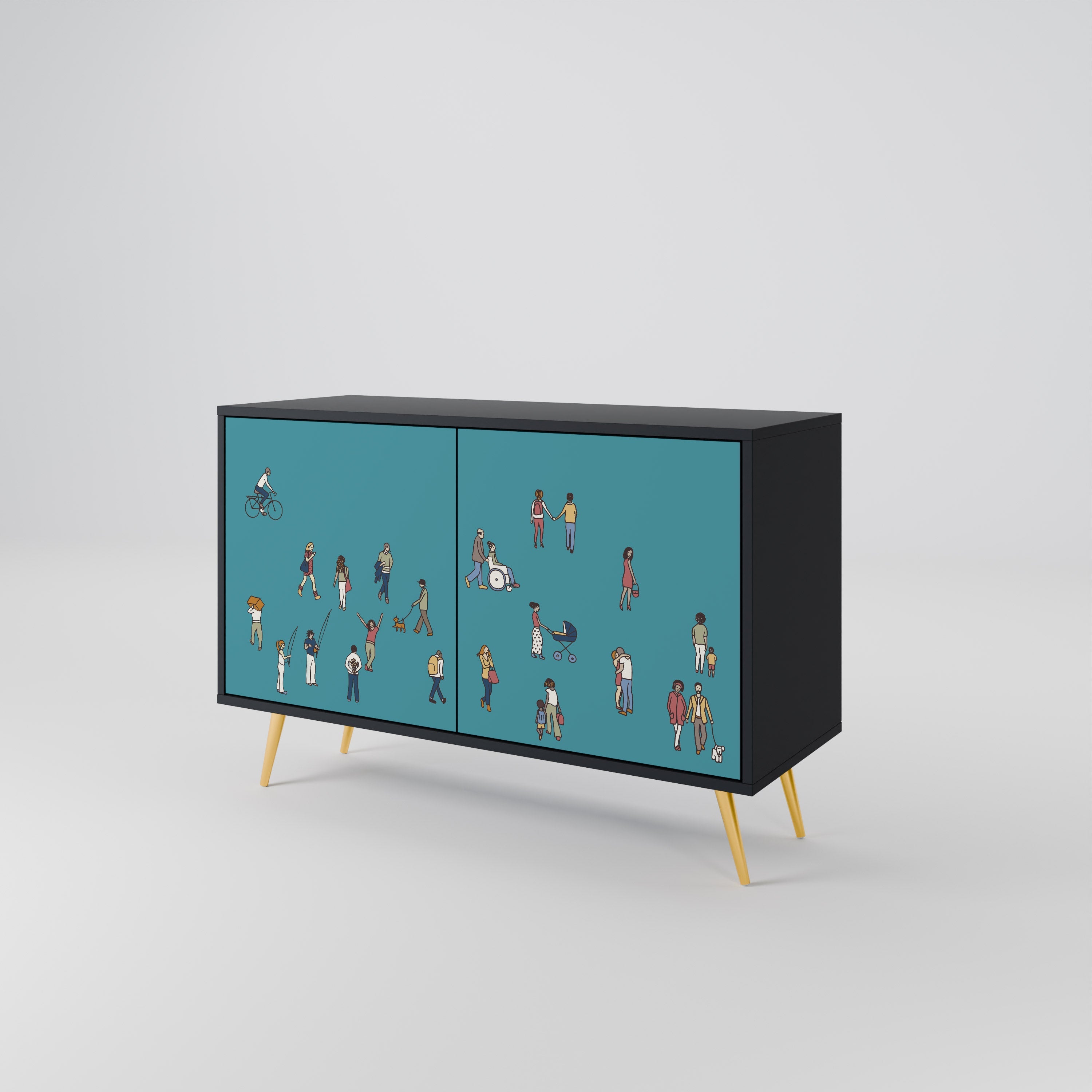 COLLECTIVE STREAM 2-Door Sideboard in Black Finish