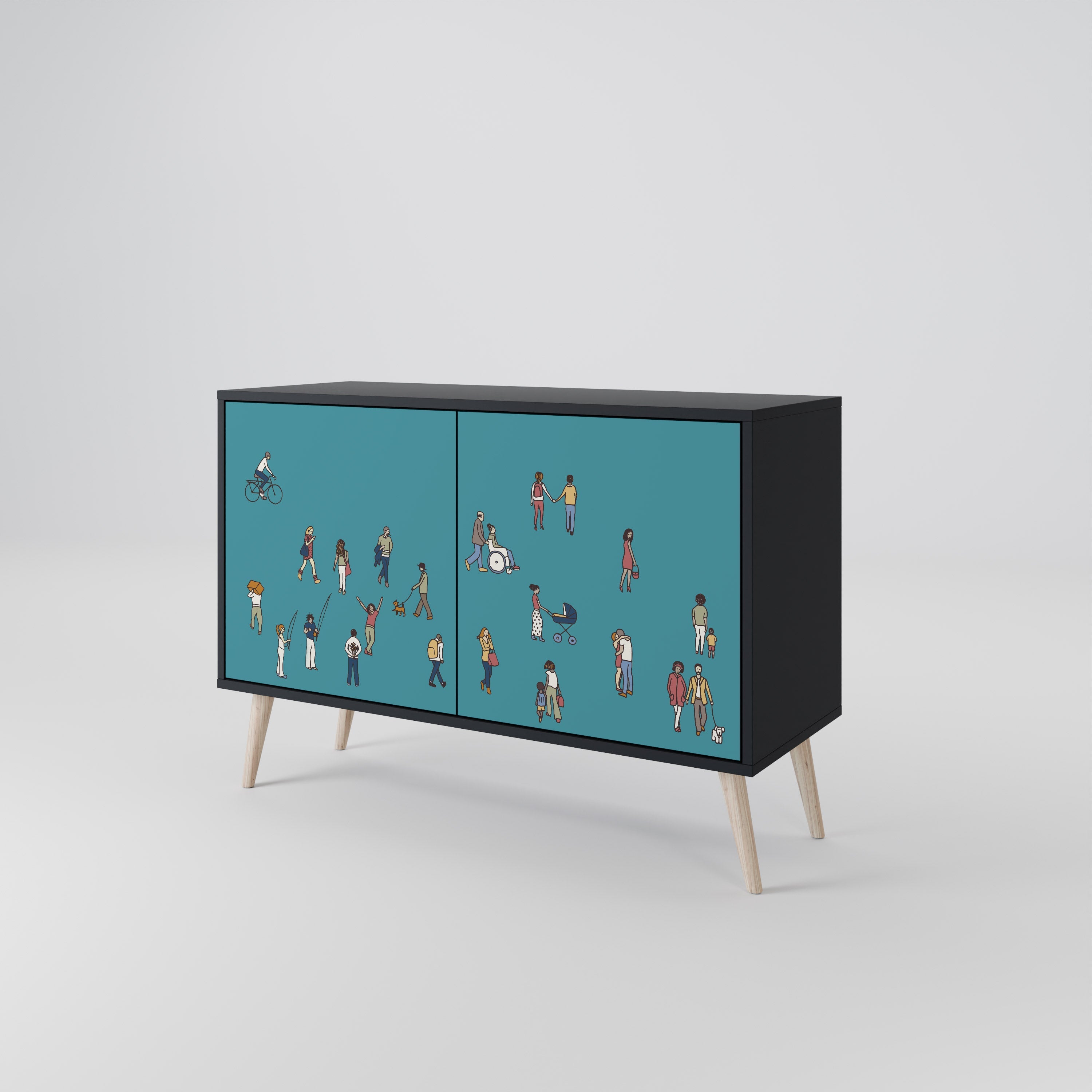 COLLECTIVE STREAM 2-Door Sideboard in Black Finish
