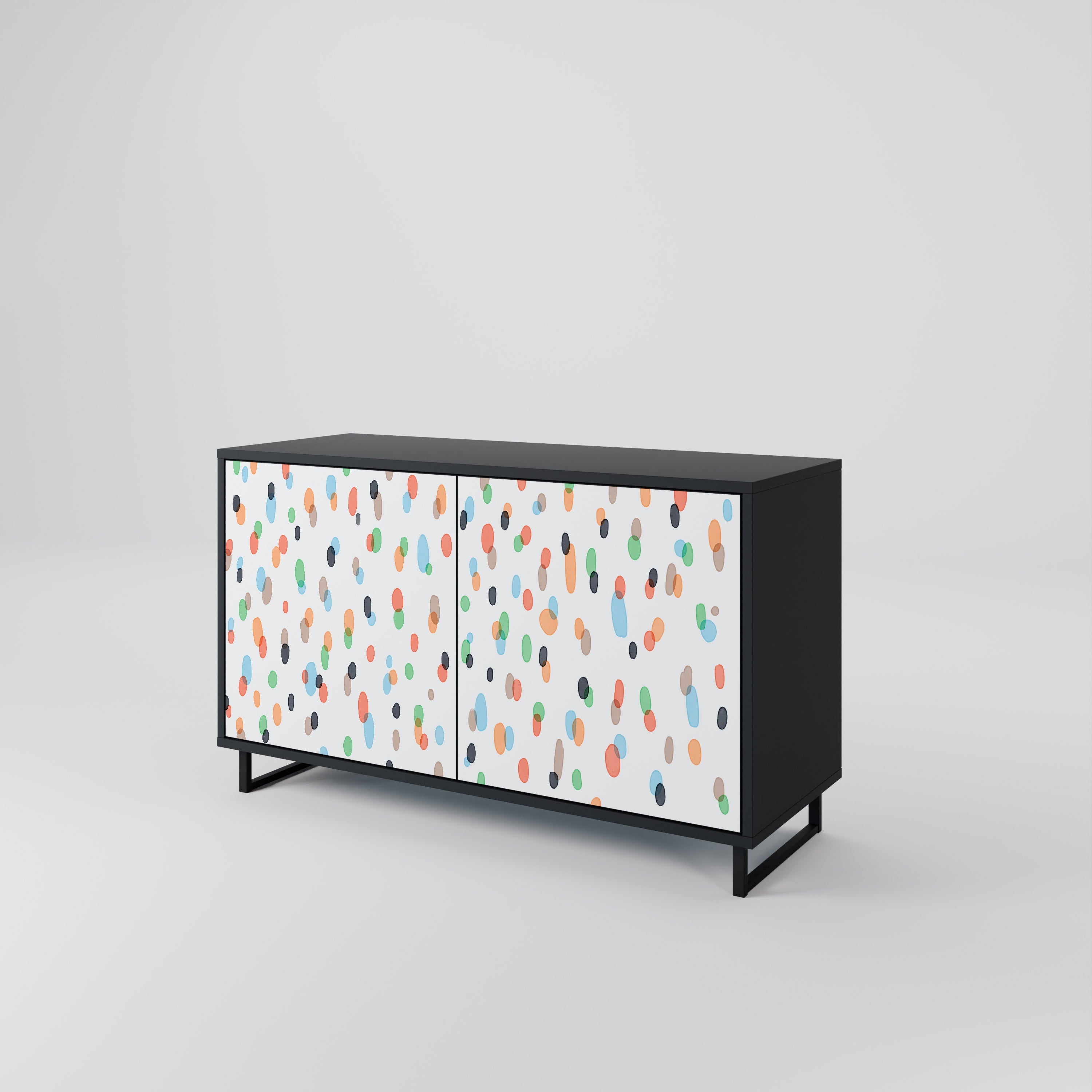 ENERGETIC SPOTS 2-Door Sideboard in Black Finish