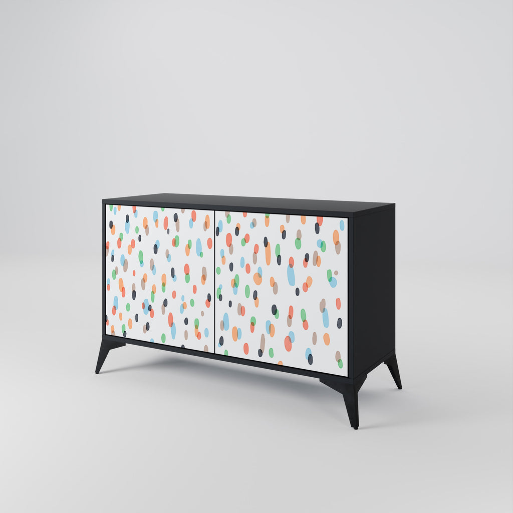 ENERGETIC SPOTS 2-Door Sideboard in Black Finish