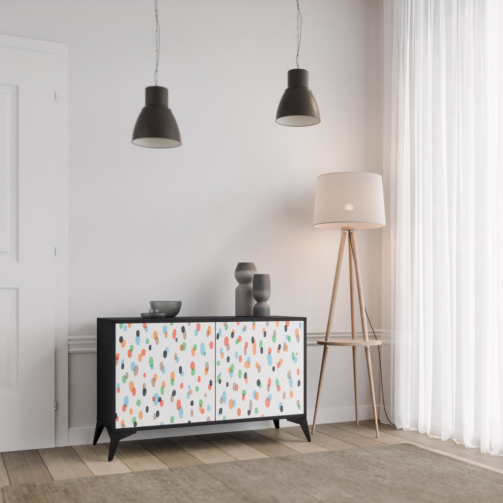 ENERGETIC SPOTS 2-Door Sideboard in Black Finish