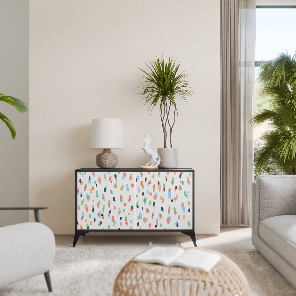 ENERGETIC SPOTS 2-Door Sideboard in Black Finish