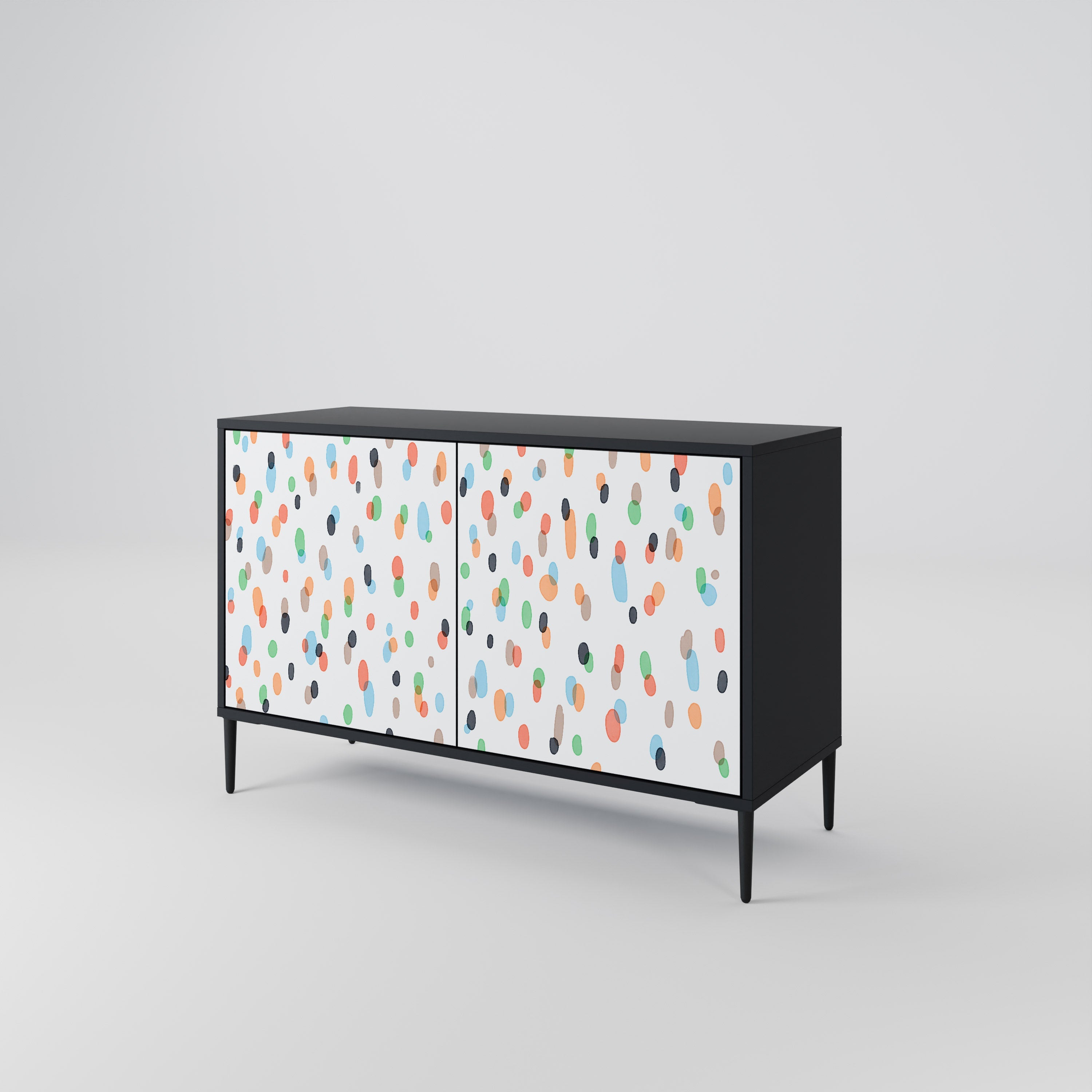 ENERGETIC SPOTS 2-Door Sideboard in Black Finish