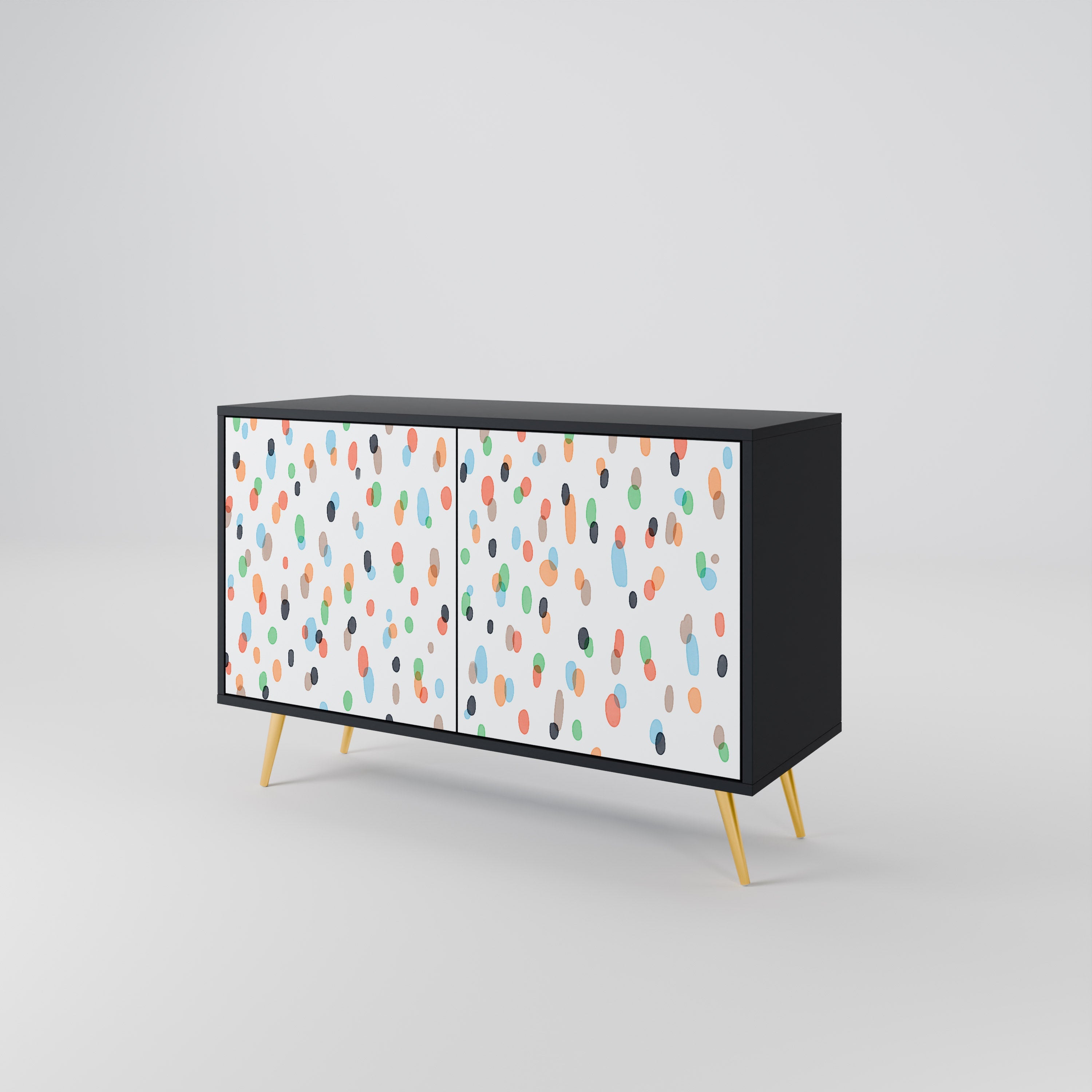 ENERGETIC SPOTS 2-Door Sideboard in Black Finish