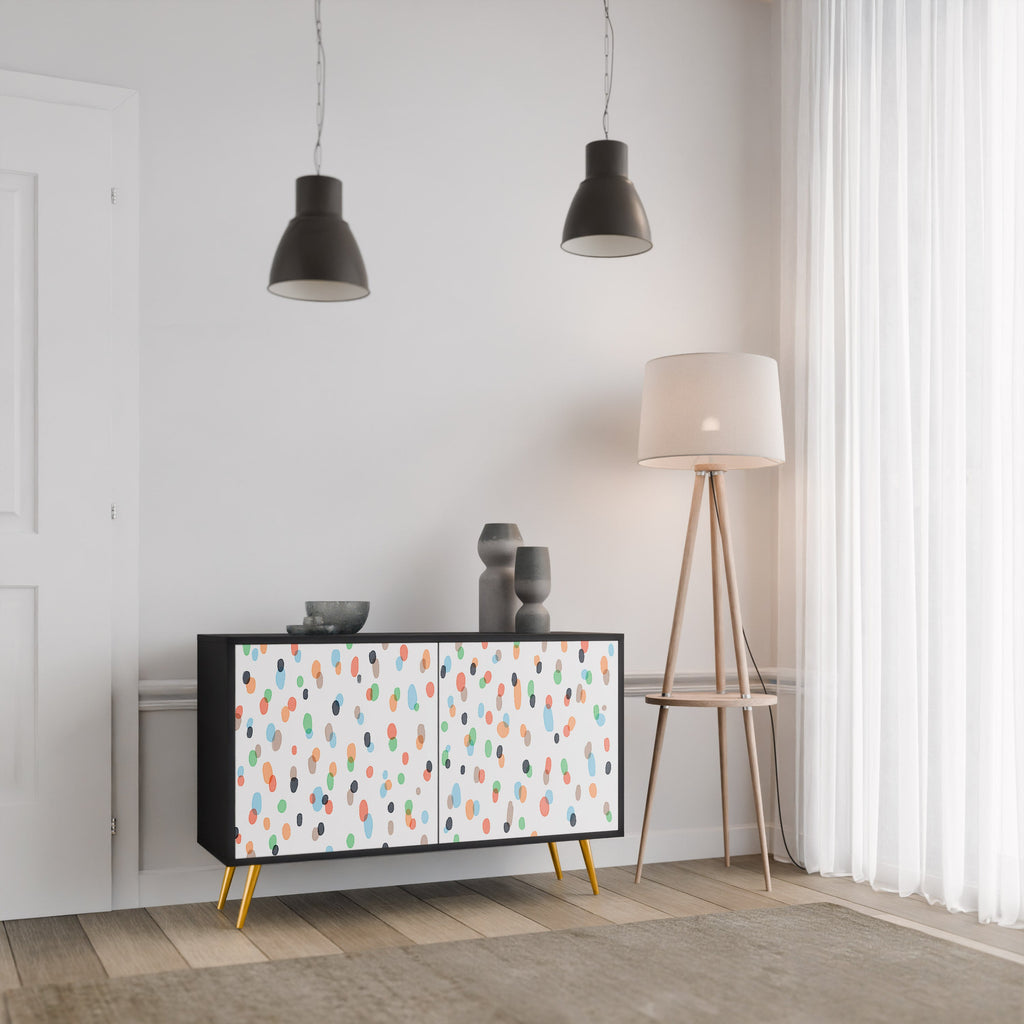 ENERGETIC SPOTS 2-Door Sideboard in Black Finish