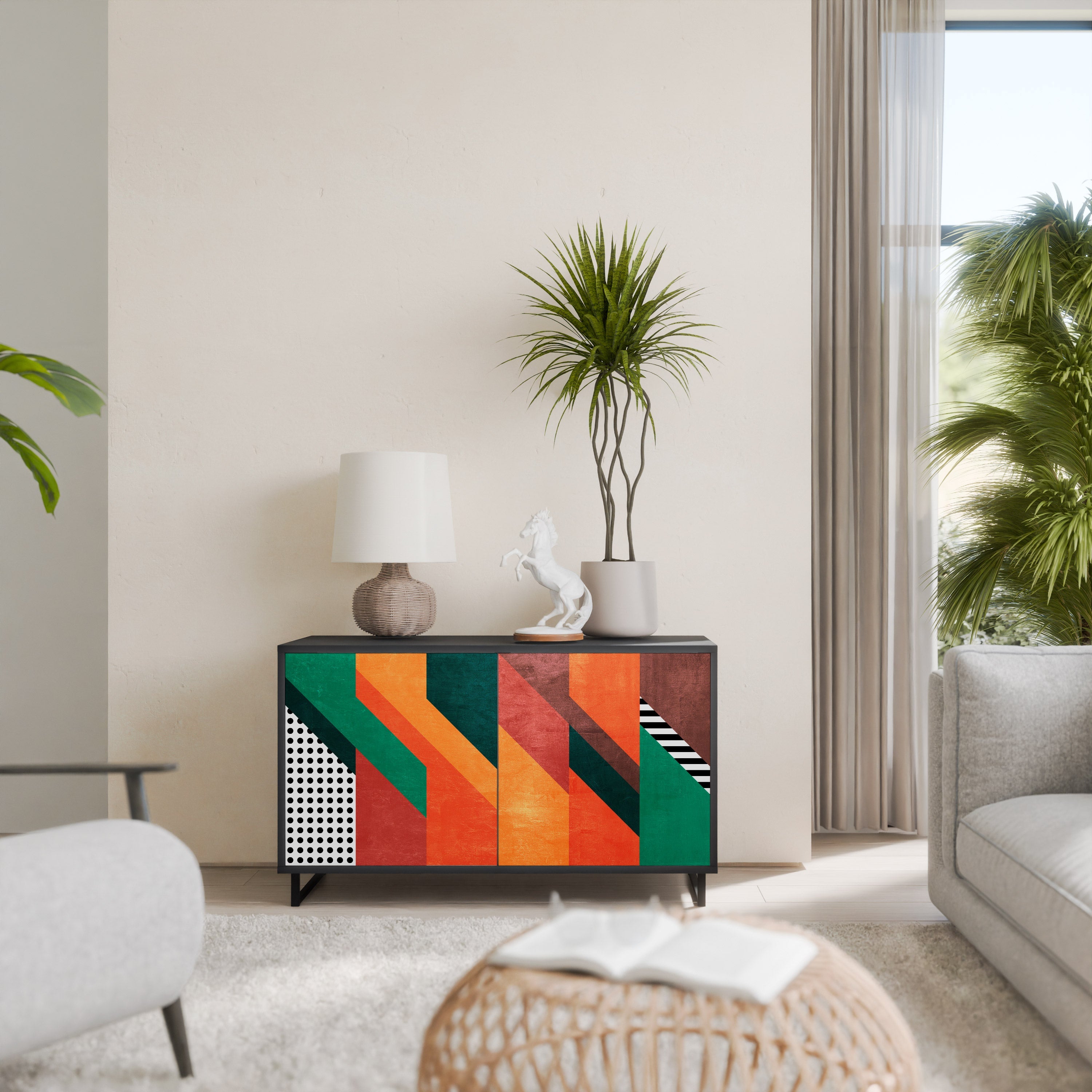 MAKESHIFT ARTISTRY 2-Door Sideboard in Black Finish