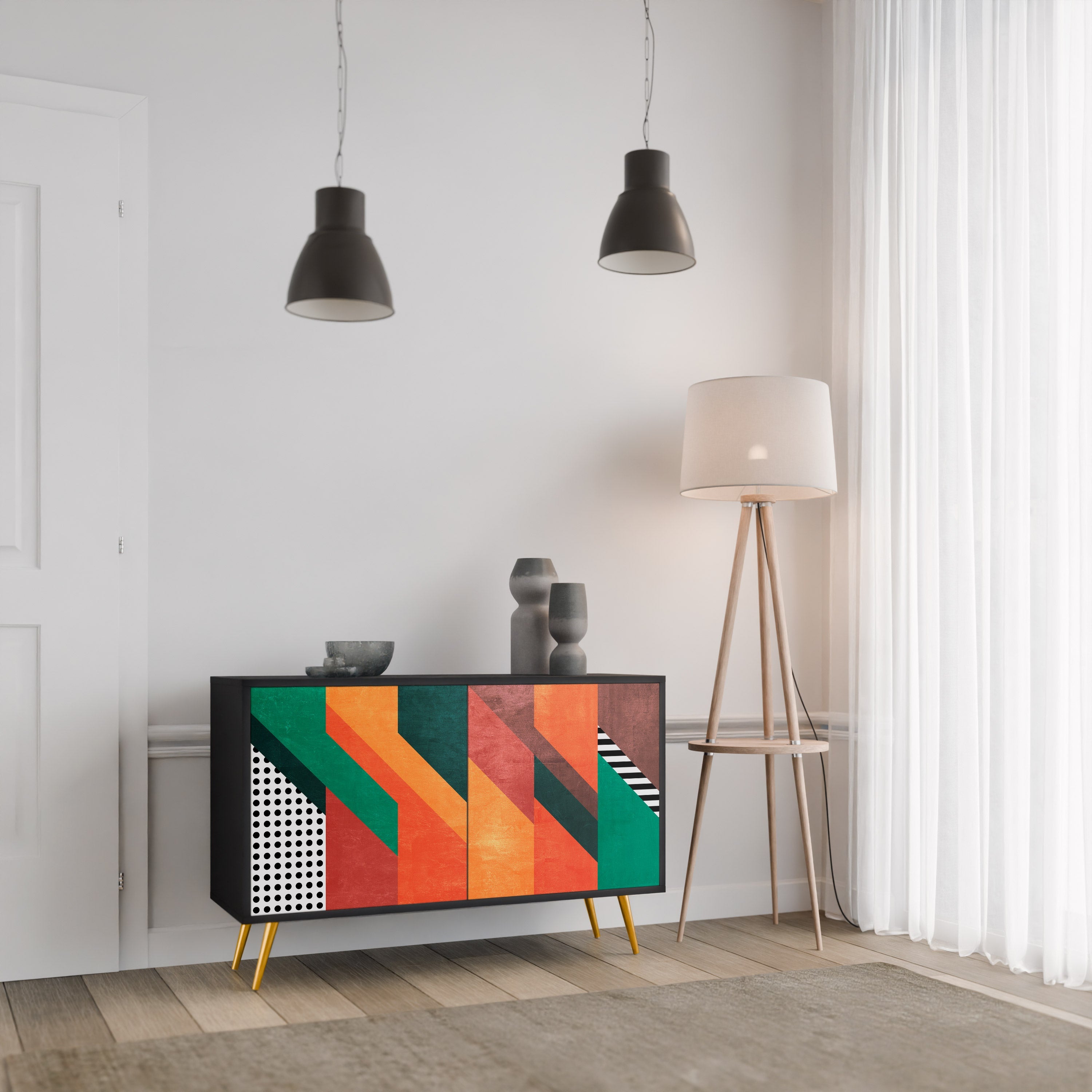 MAKESHIFT ARTISTRY 2-Door Sideboard in Black Finish
