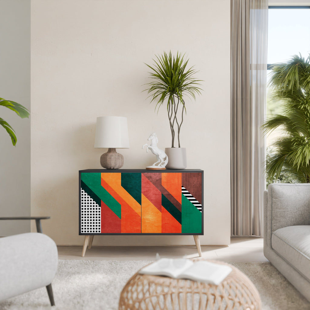 MAKESHIFT ARTISTRY 2-Door Sideboard in Black Finish