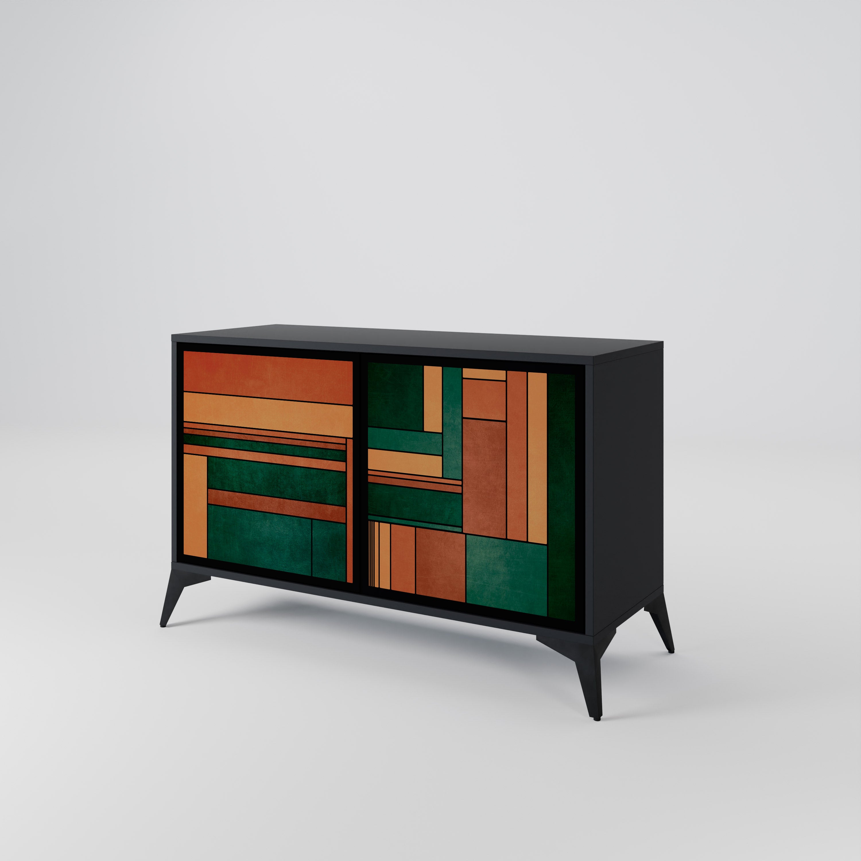 EARTHY FIGURES 2-Door Sideboard in Black Finish