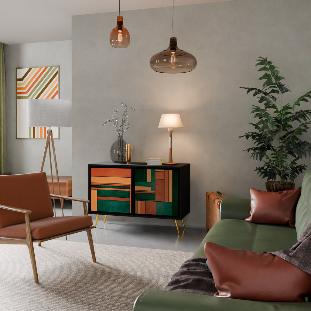 EARTHY FIGURES 2-Door Sideboard in Black Finish