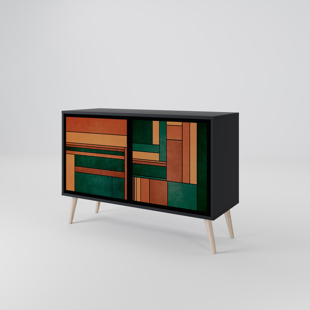 EARTHY FIGURES 2-Door Sideboard in Black Finish