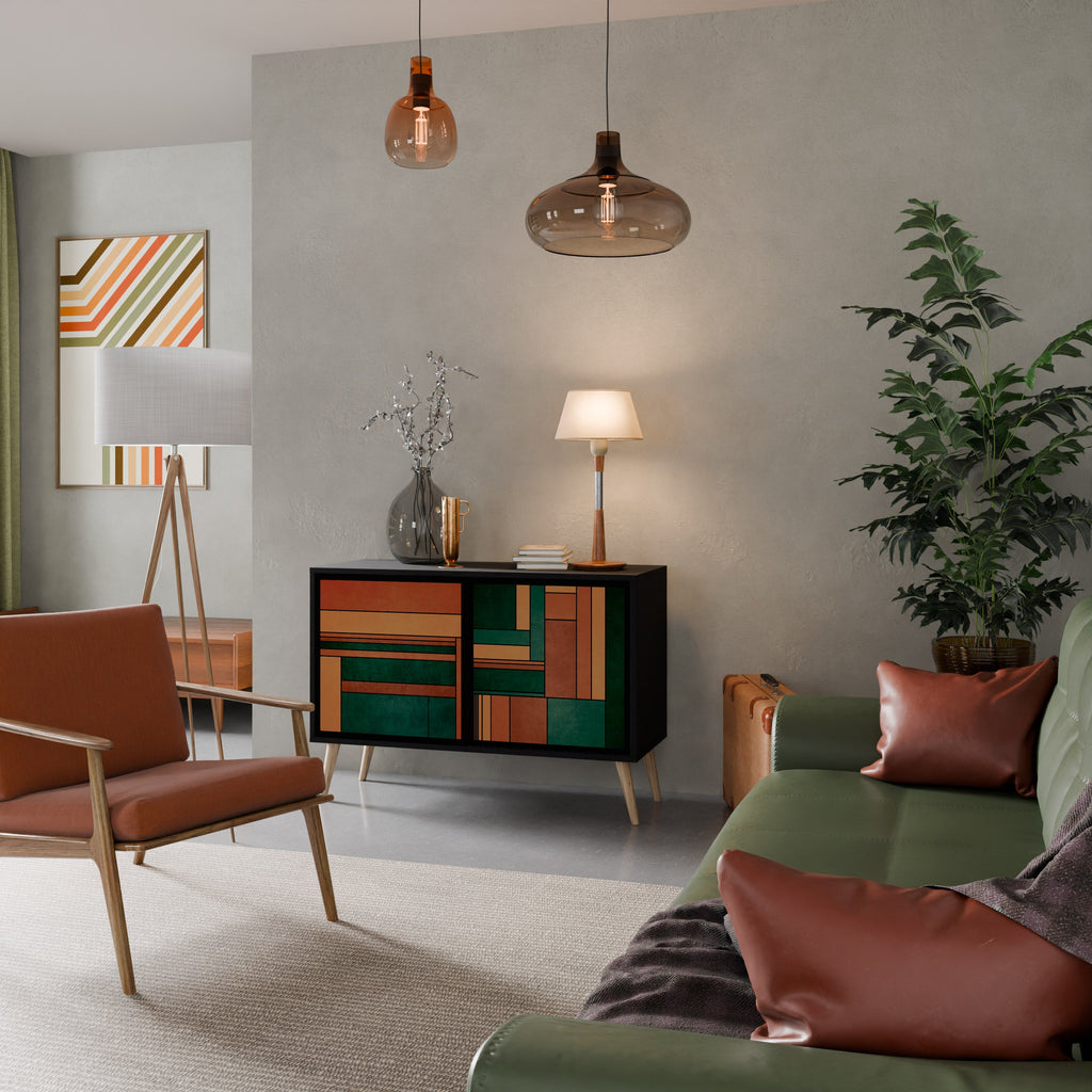 EARTHY FIGURES 2-Door Sideboard in Black Finish