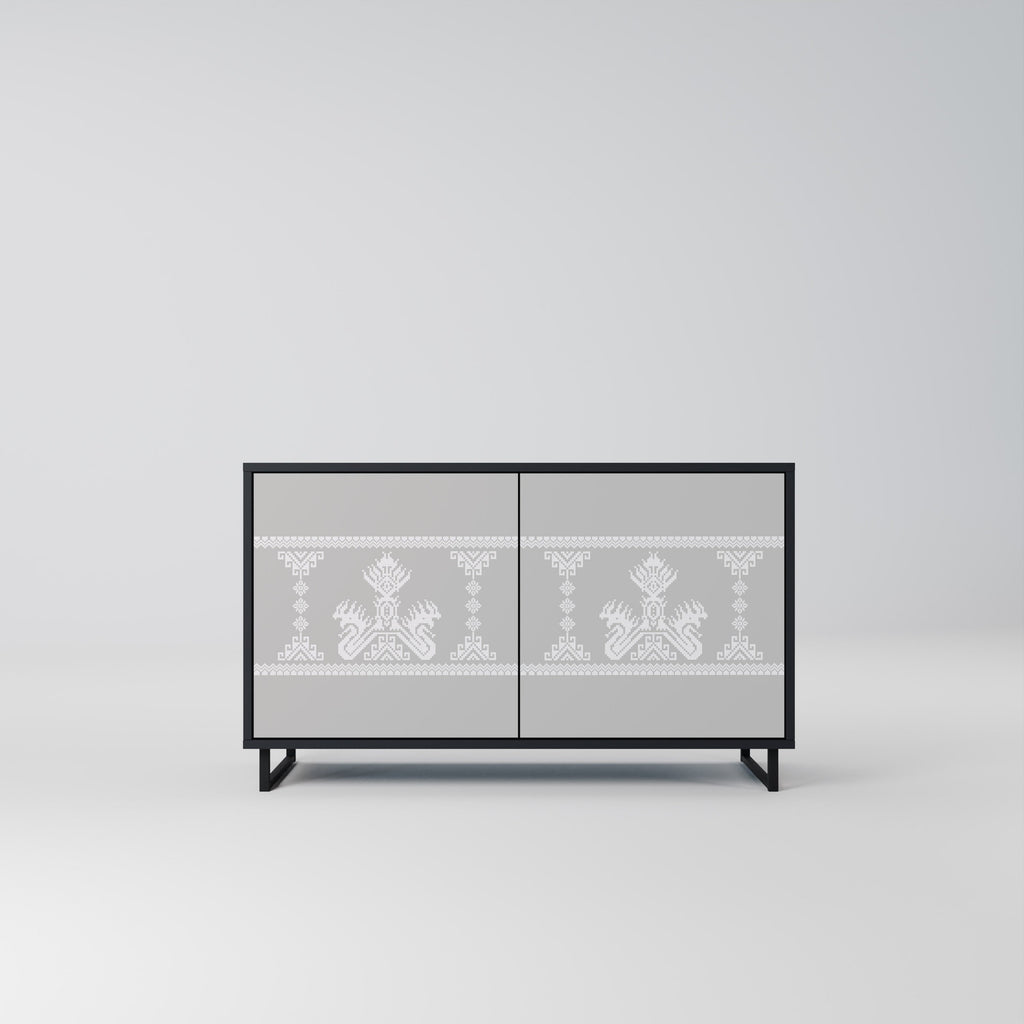 THAI GRAY 2-Door Sideboard in Black Finish