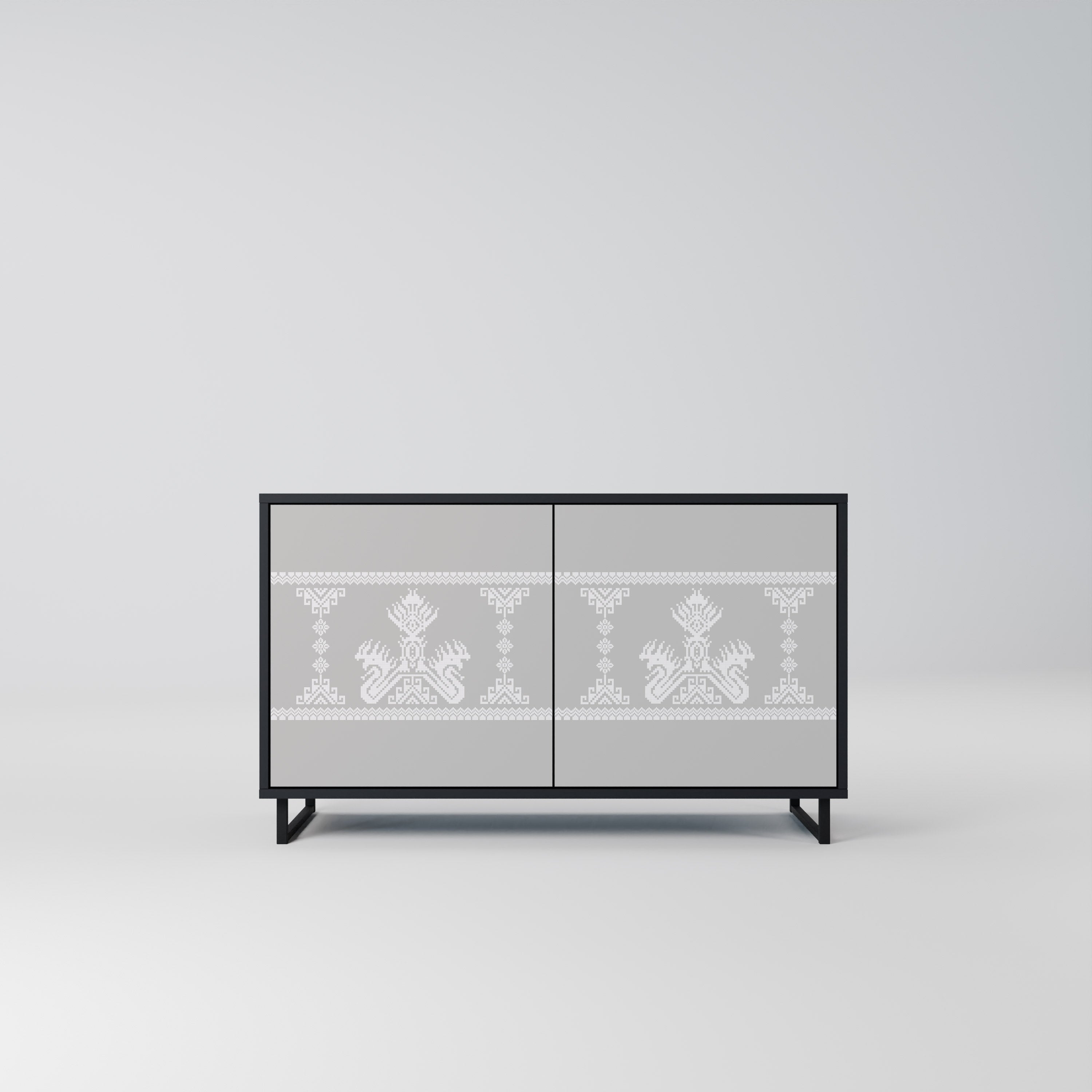 THAI GRAY 2-Door Sideboard in Black Finish