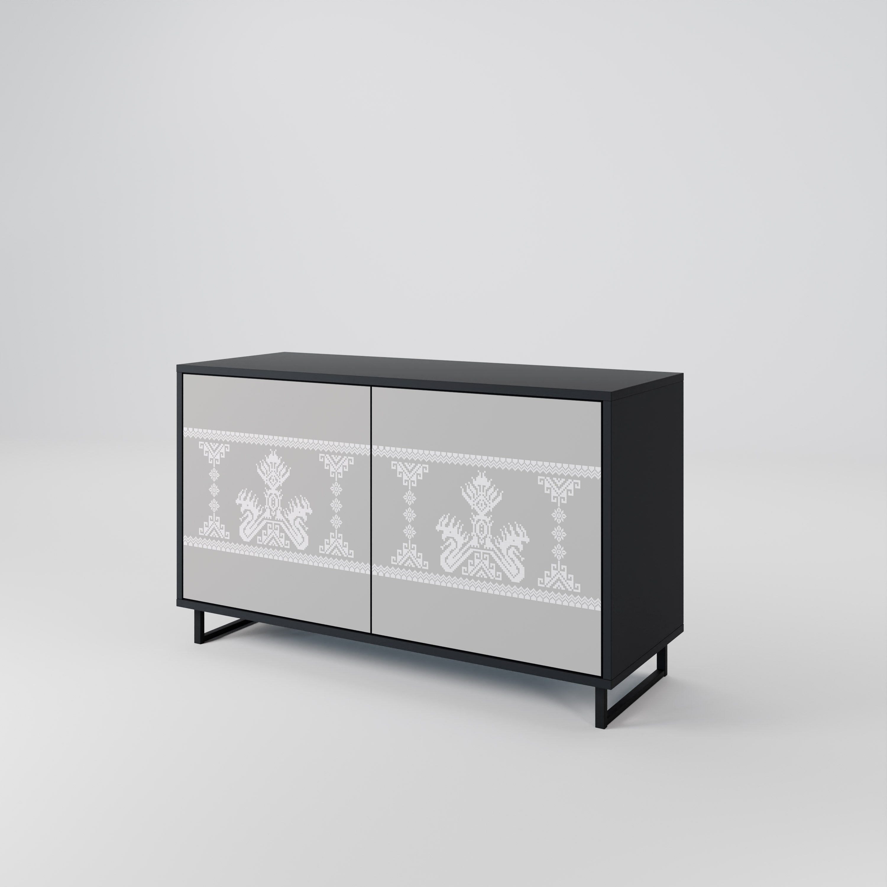 THAI GRAY 2-Door Sideboard in Black Finish