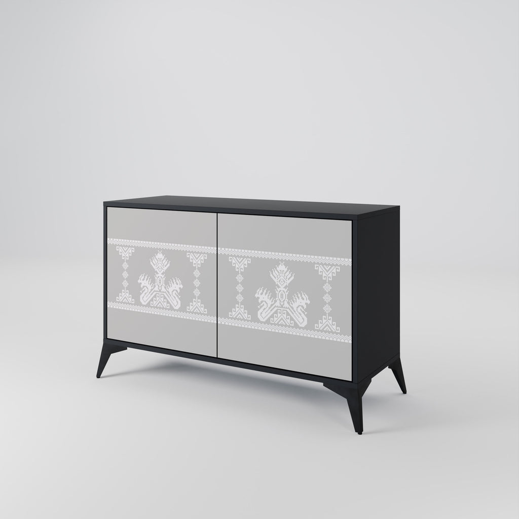 THAI GRAY 2-Door Sideboard in Black Finish