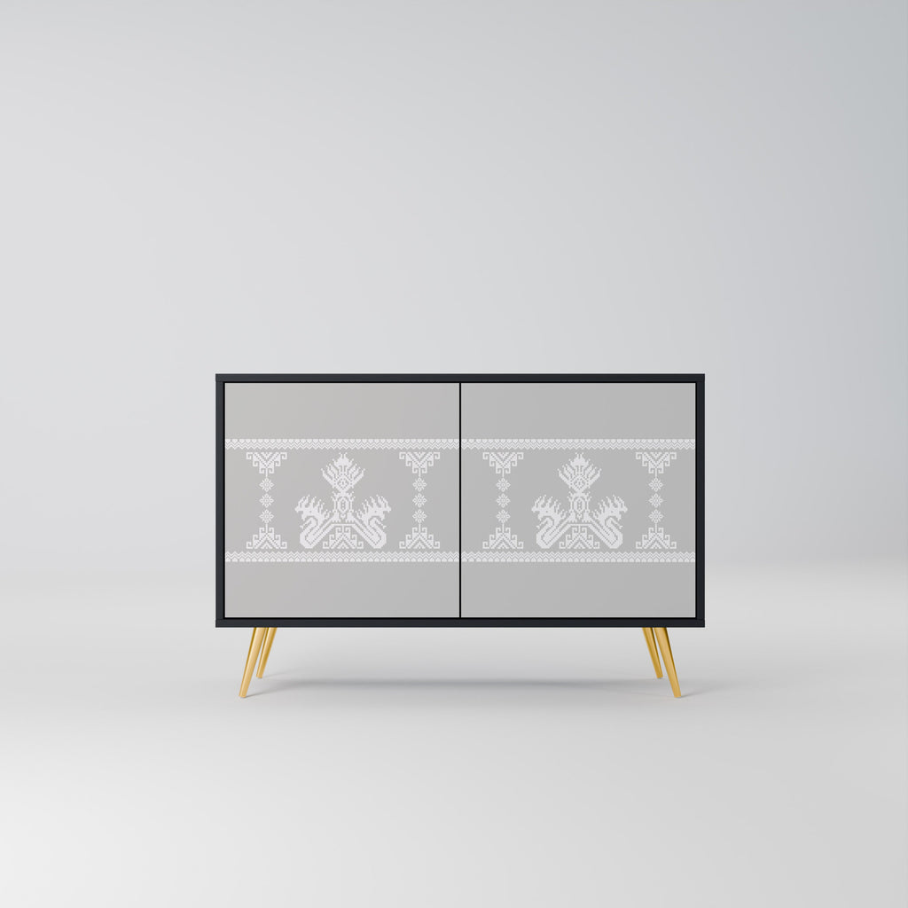 THAI GRAY 2-Door Sideboard in Black Finish