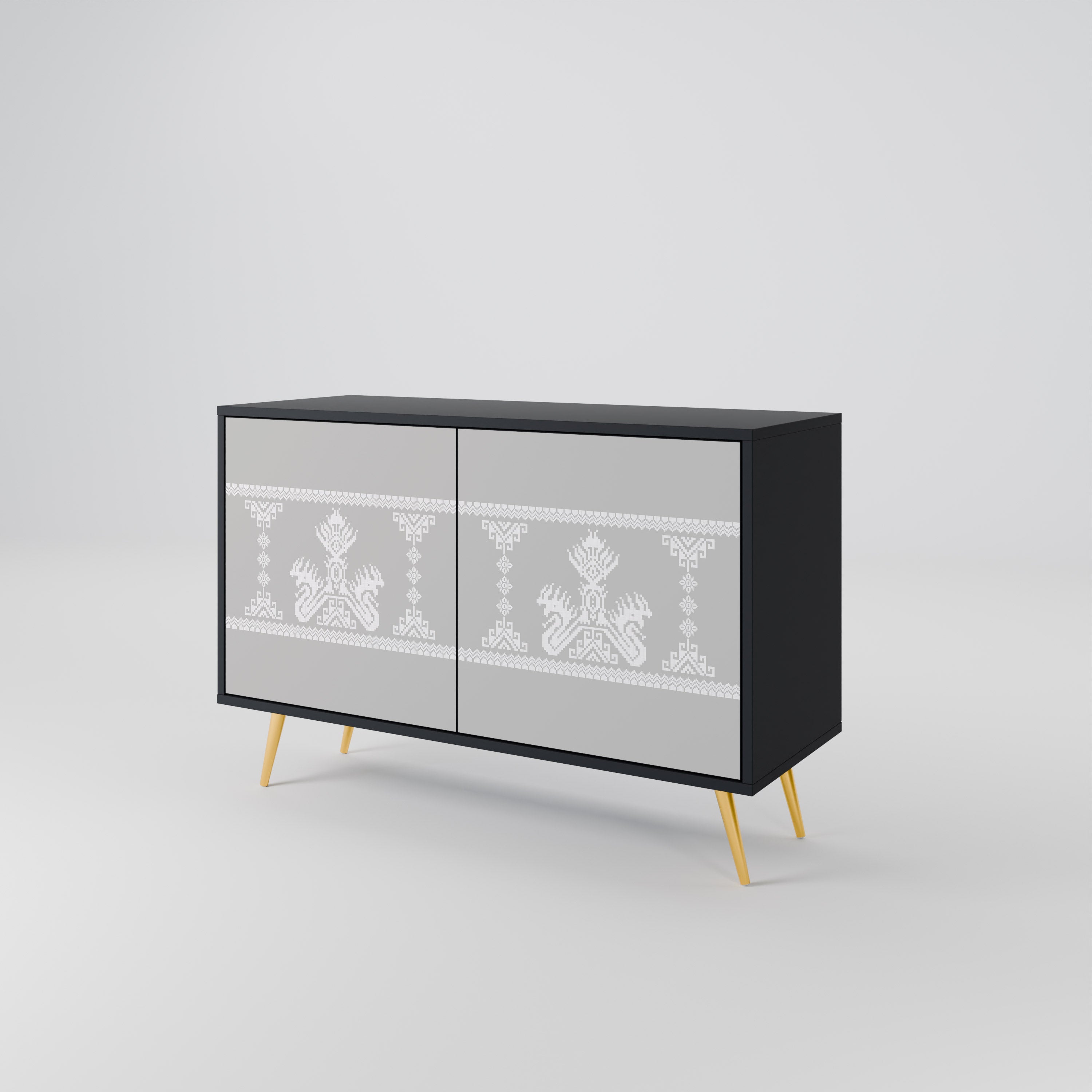 THAI GRAY 2-Door Sideboard in Black Finish