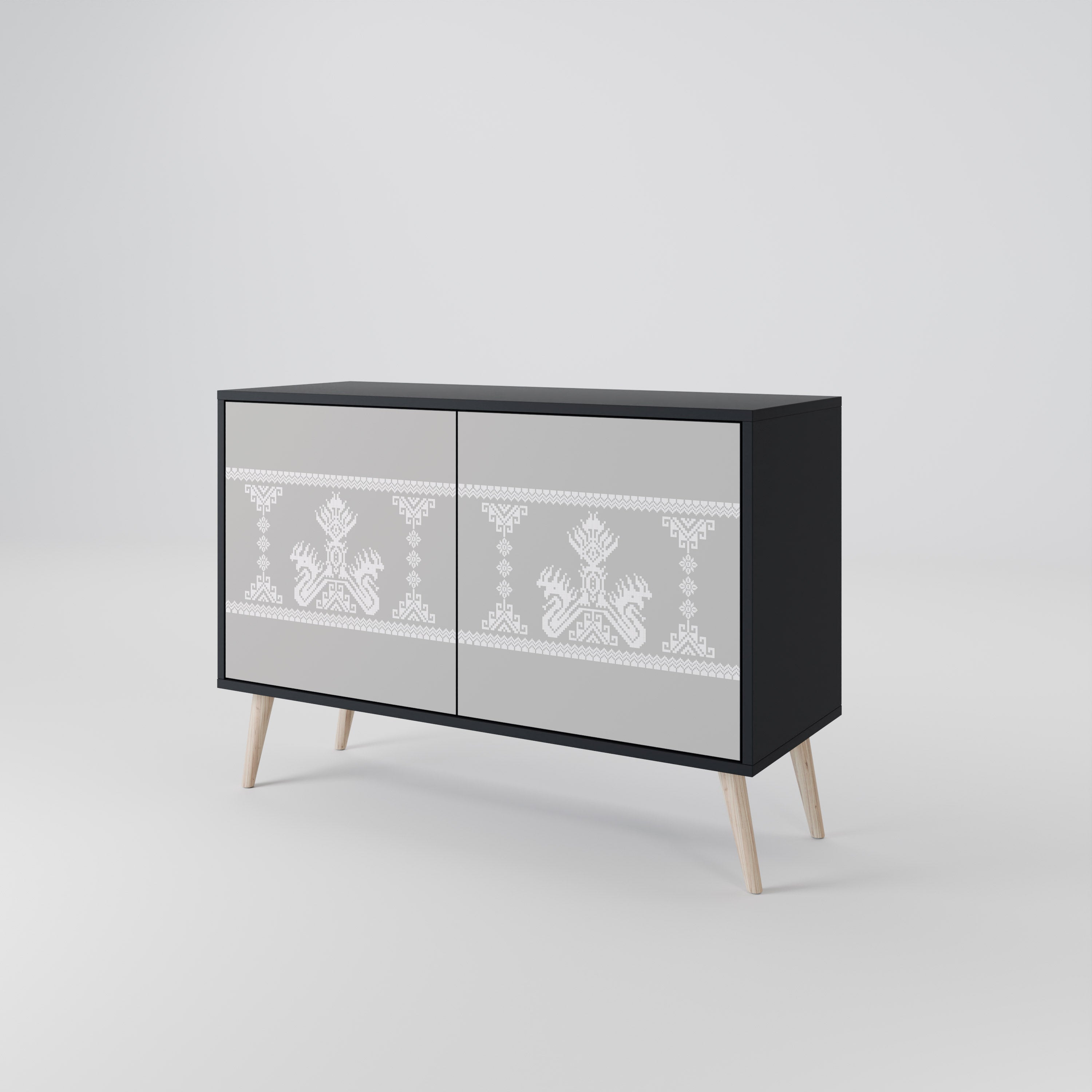 THAI GRAY 2-Door Sideboard in Black Finish