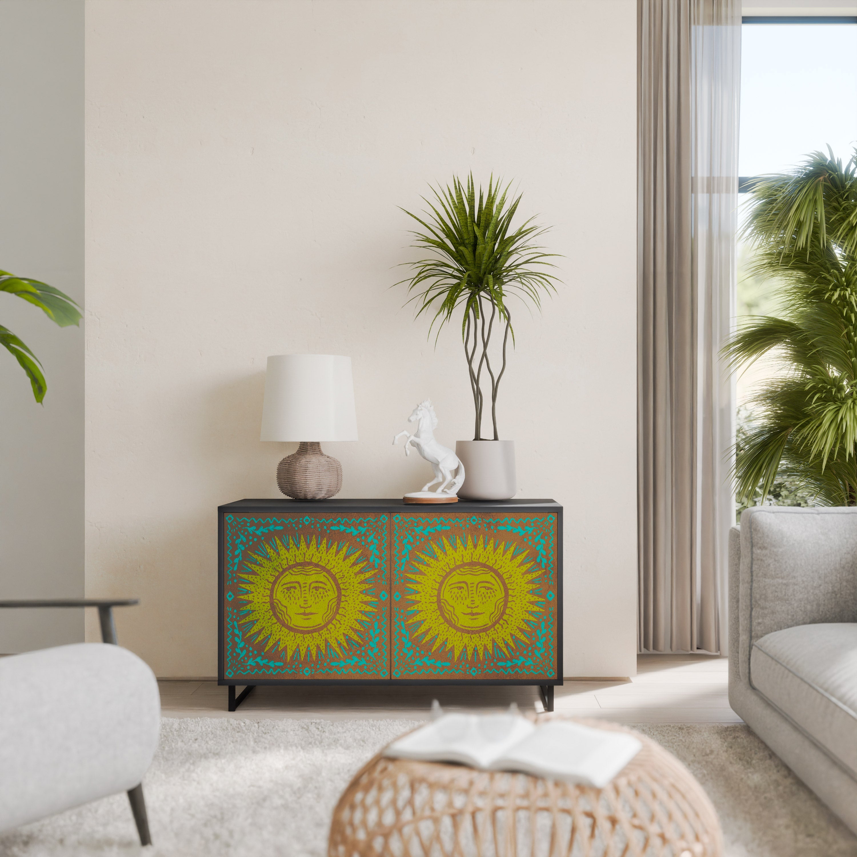 SUNSHINE EULOGY 2-Door Sideboard in Black Finish