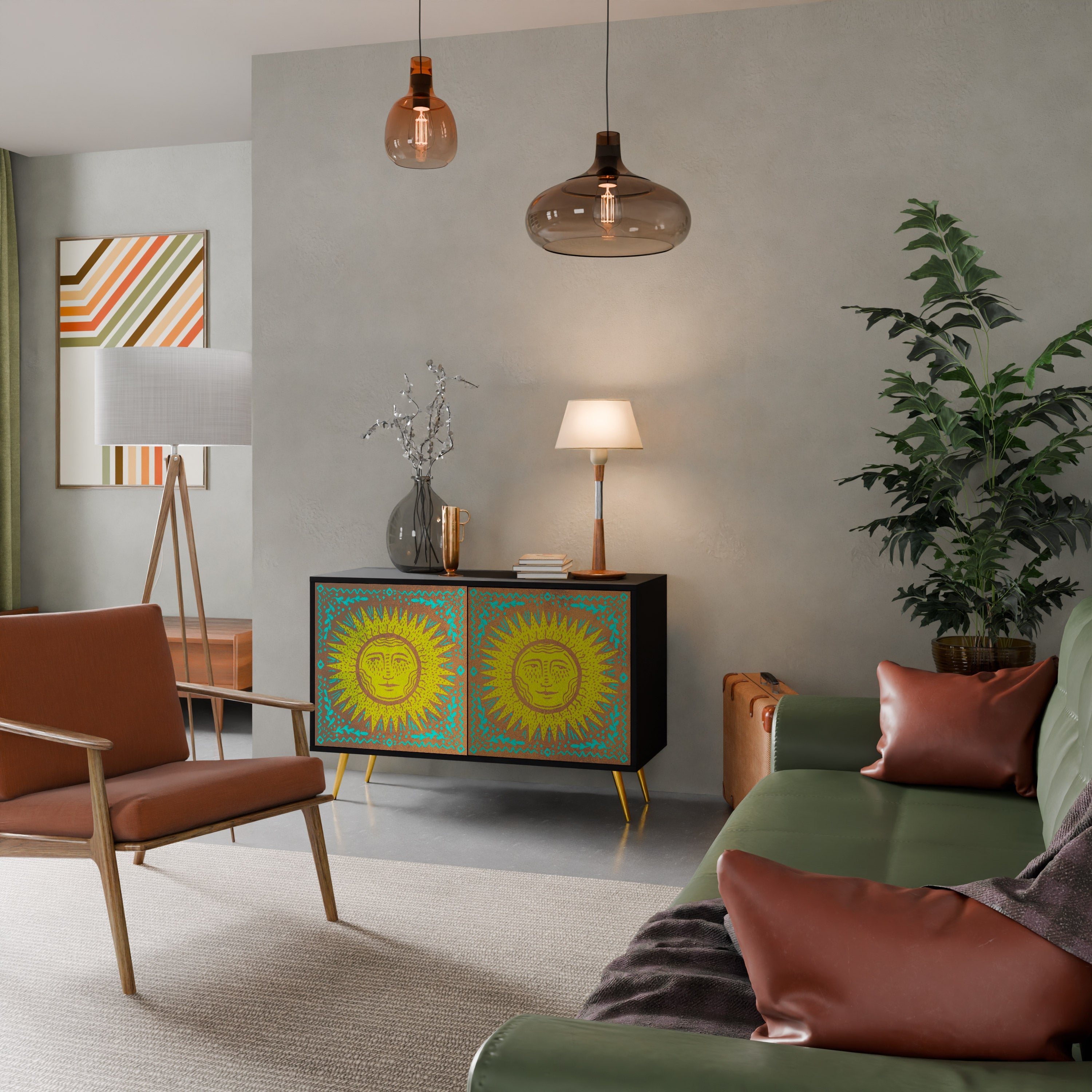 SUNSHINE EULOGY 2-Door Sideboard in Black Finish