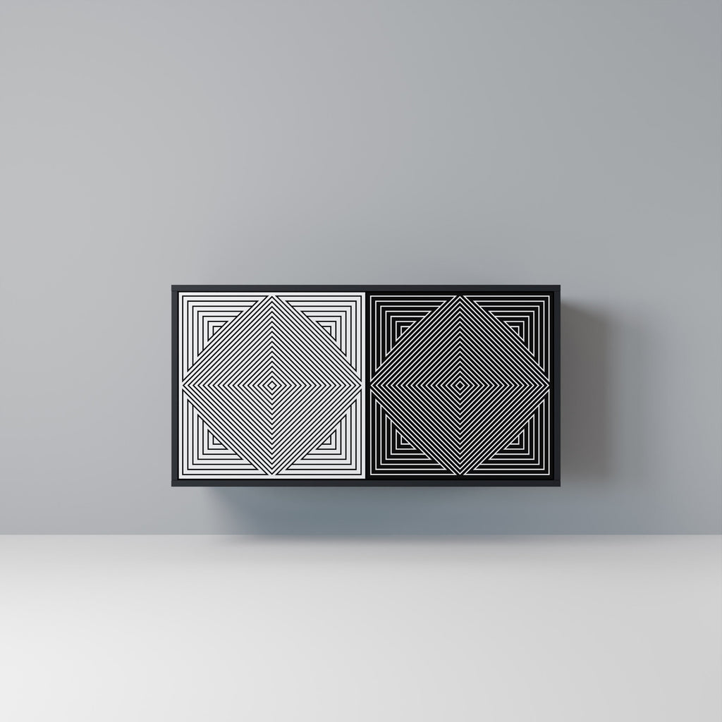 POLYGON ILLUSION 2-Door Sideboard in Black Finish