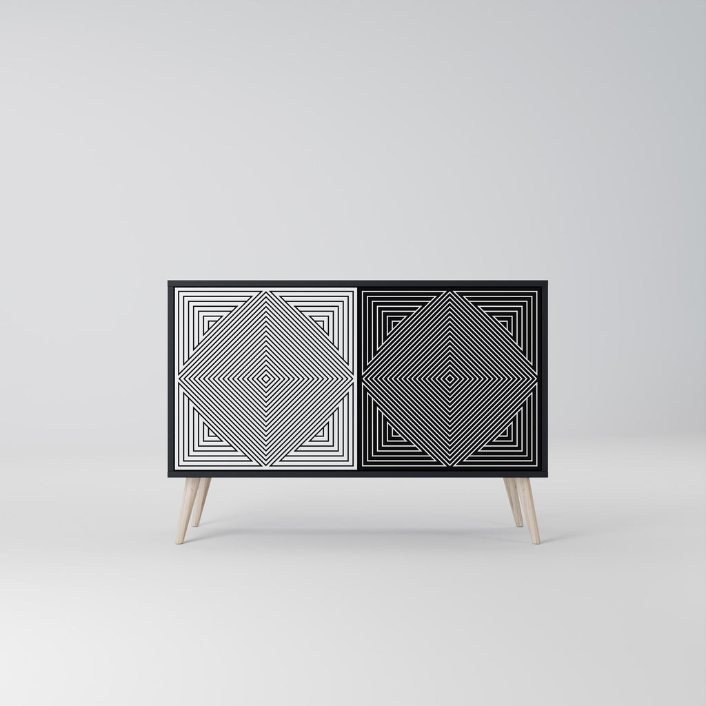 POLYGON ILLUSION 2-Door Sideboard in Black Finish