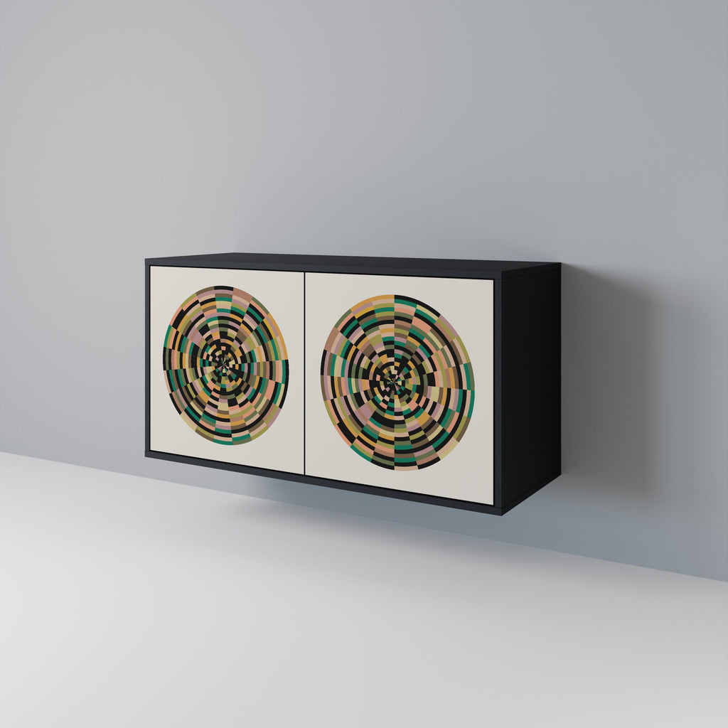 GREEN CIRCLES 2-Door Sideboard in Black Finish