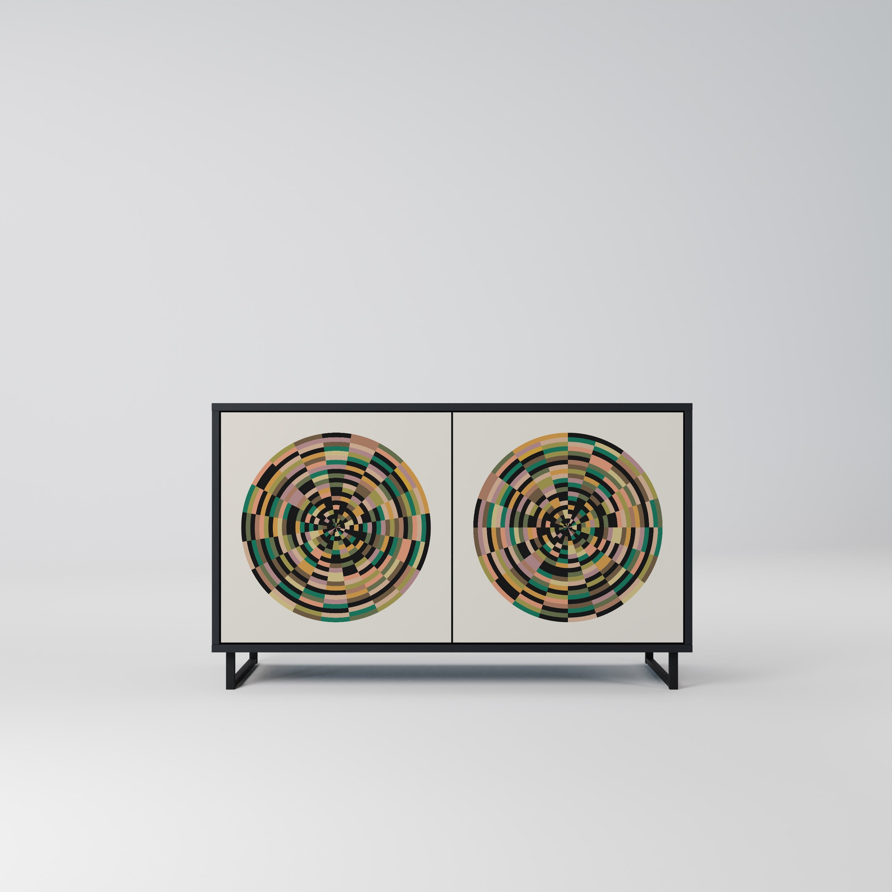 GREEN CIRCLES 2-Door Sideboard in Black Finish