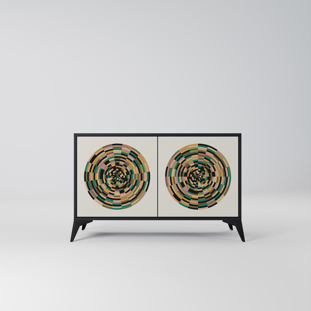 GREEN CIRCLES 2-Door Sideboard in Black Finish