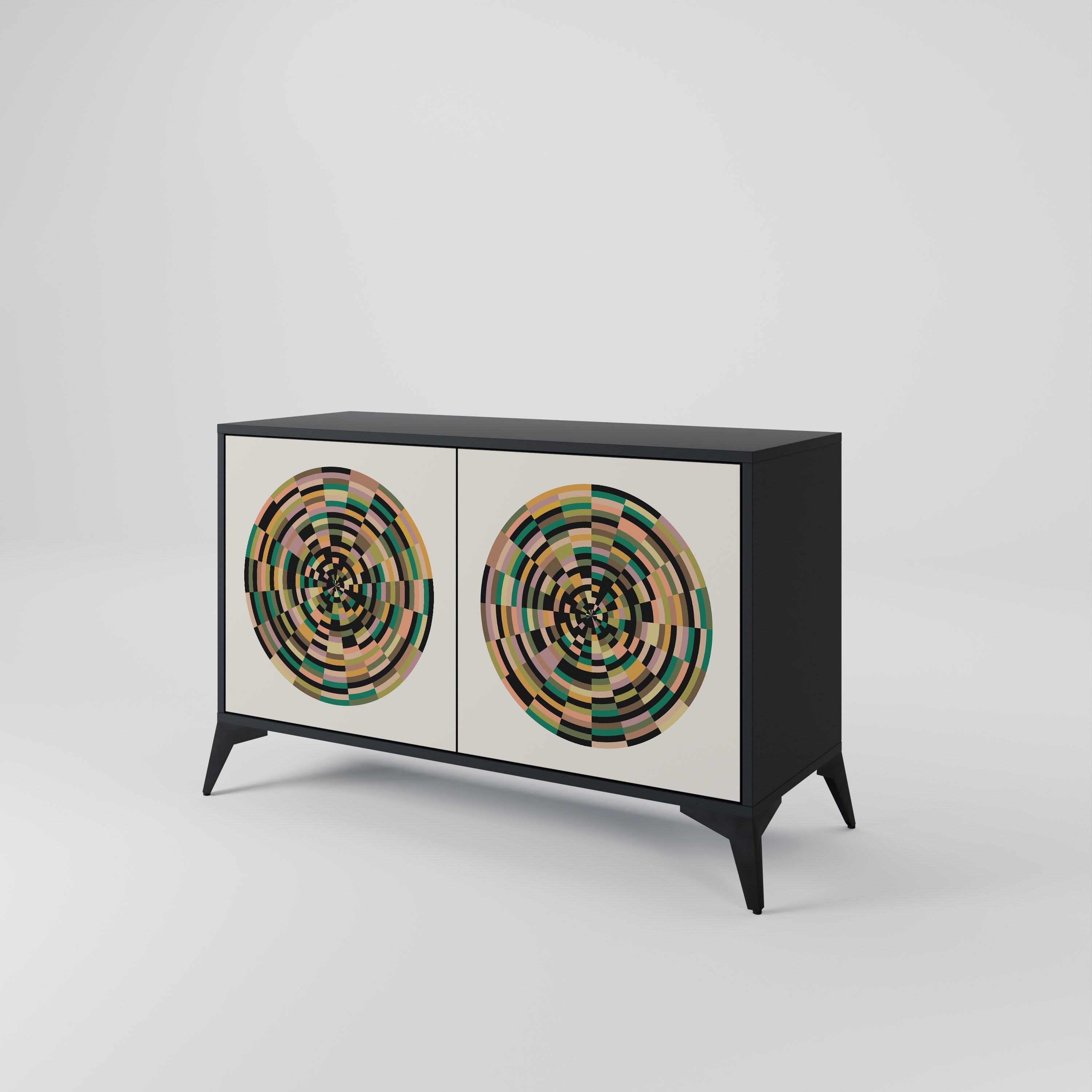 GREEN CIRCLES 2-Door Sideboard in Black Finish