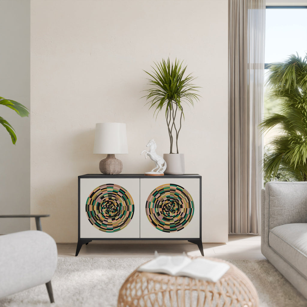 GREEN CIRCLES 2-Door Sideboard in Black Finish
