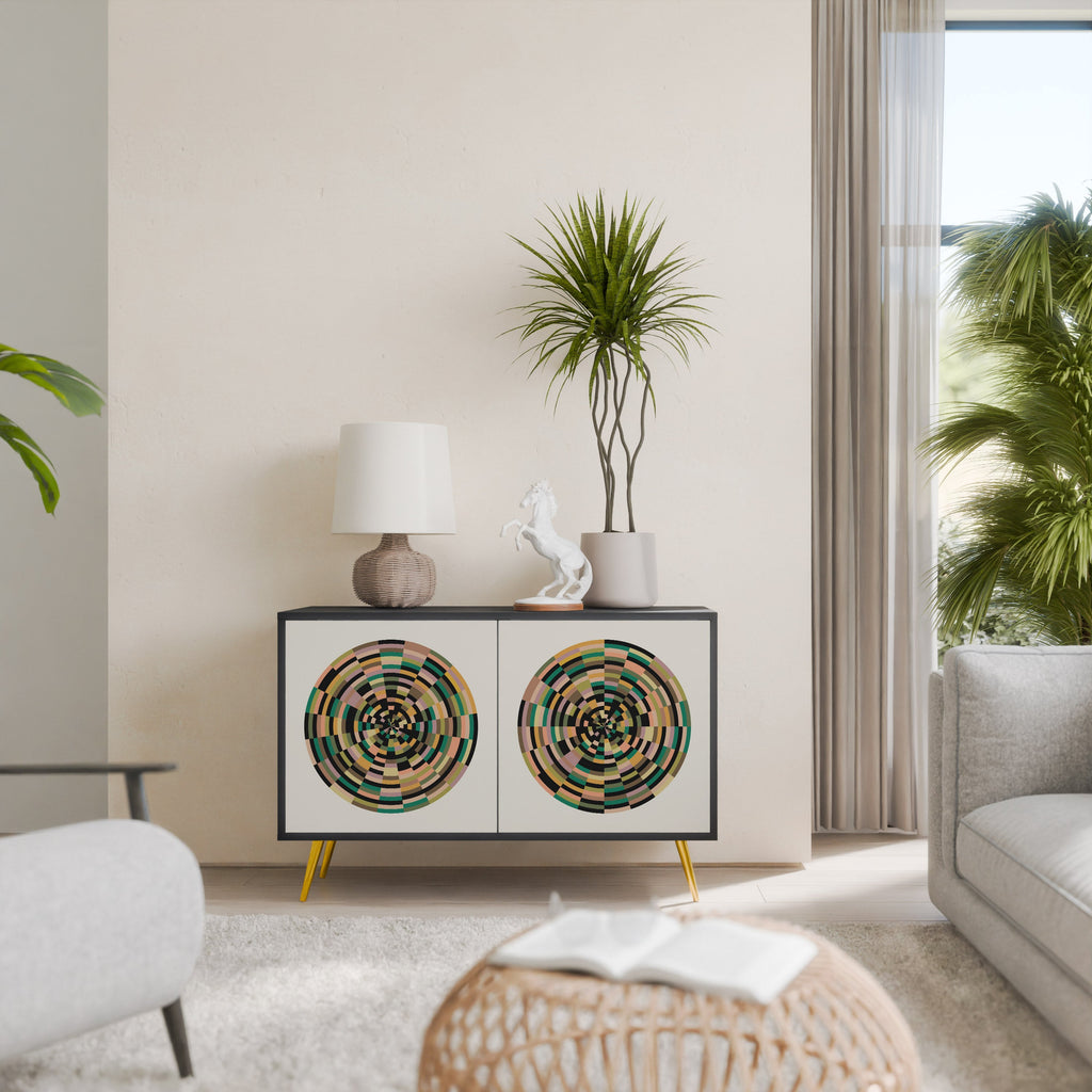 GREEN CIRCLES 2-Door Sideboard in Black Finish