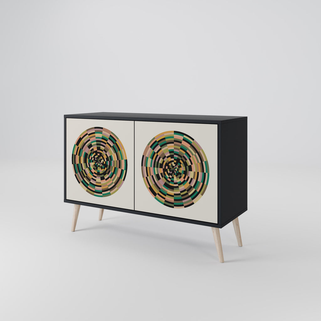 GREEN CIRCLES 2-Door Sideboard in Black Finish