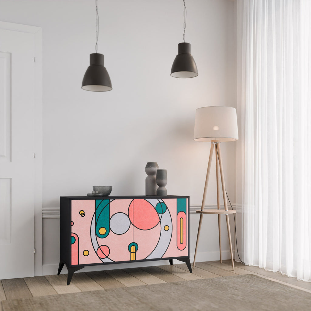 GOSSAMER ECHOES 2-Door Sideboard in Black Finish