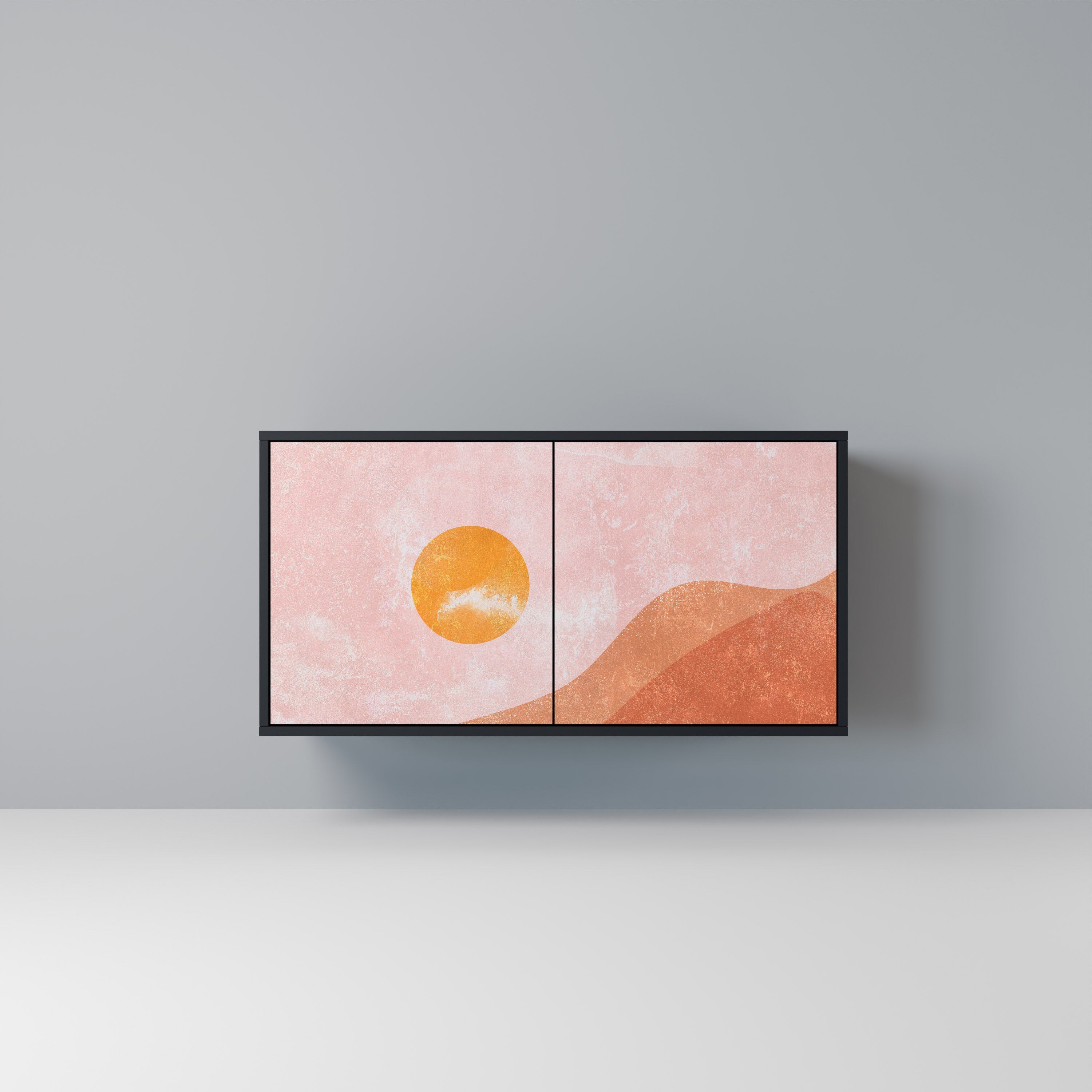 LUMINOUS SUNLIGHT 2-Door Sideboard in Black Finish