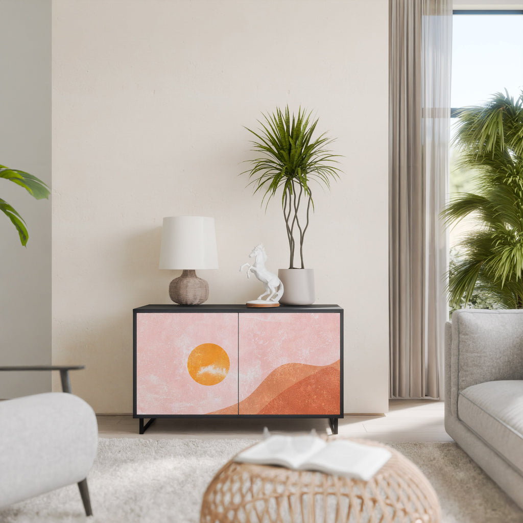 LUMINOUS SUNLIGHT 2-Door Sideboard in Black Finish