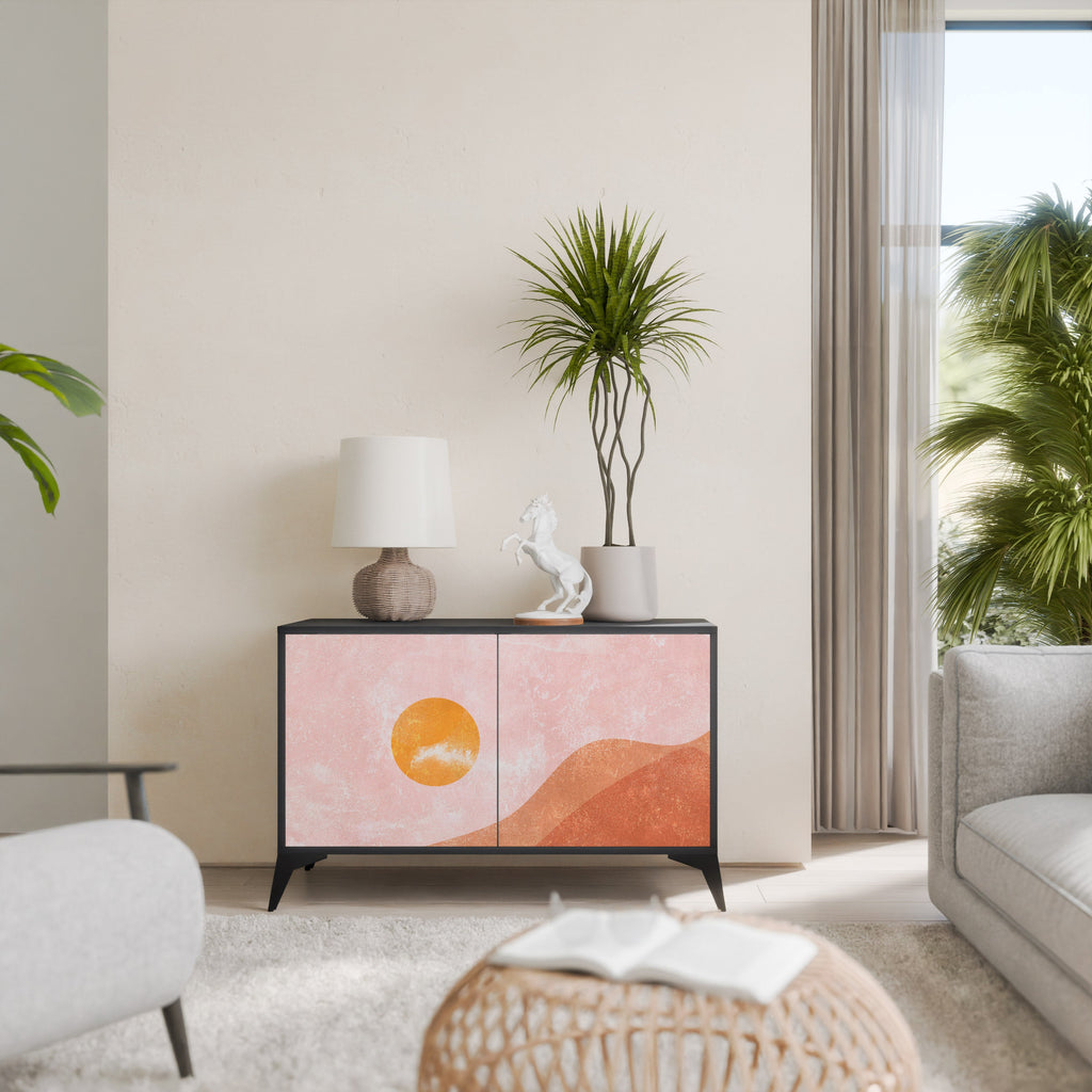 LUMINOUS SUNLIGHT 2-Door Sideboard in Black Finish