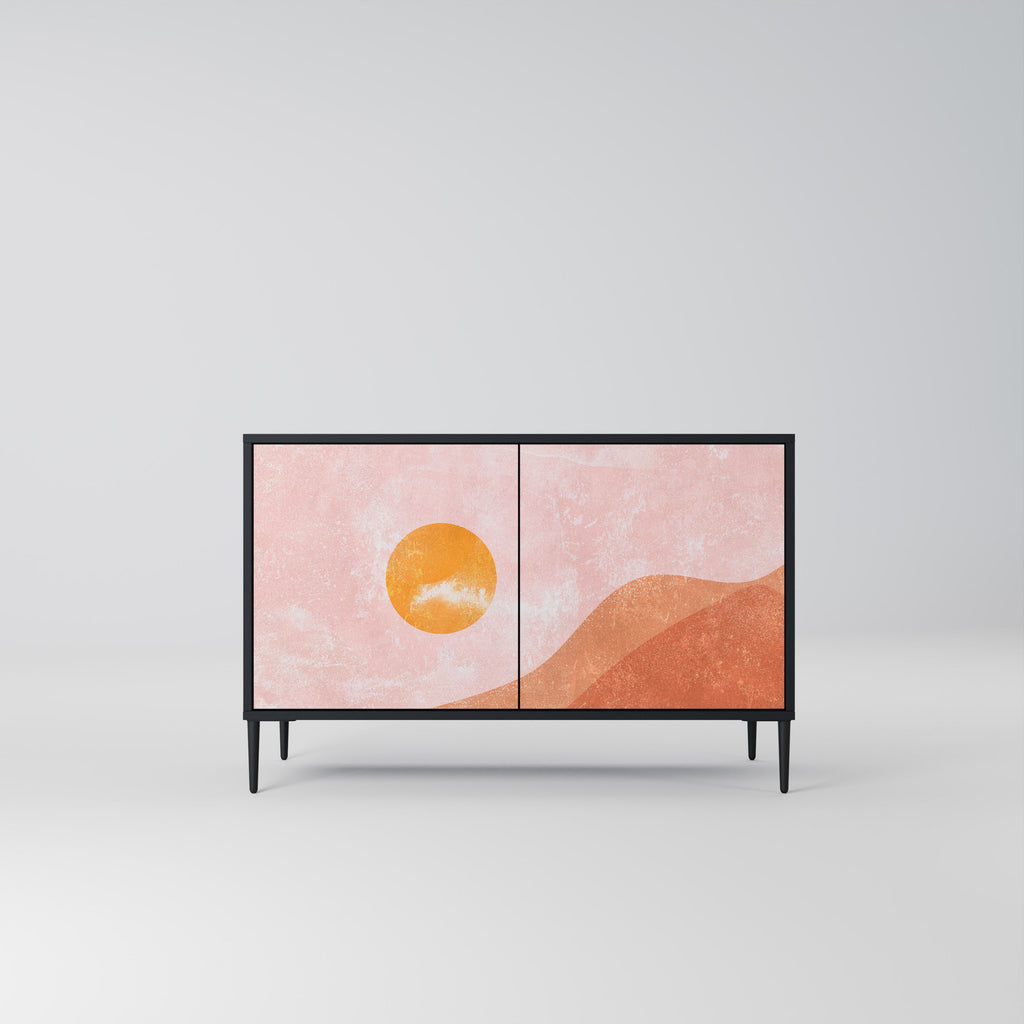 LUMINOUS SUNLIGHT 2-Door Sideboard in Black Finish