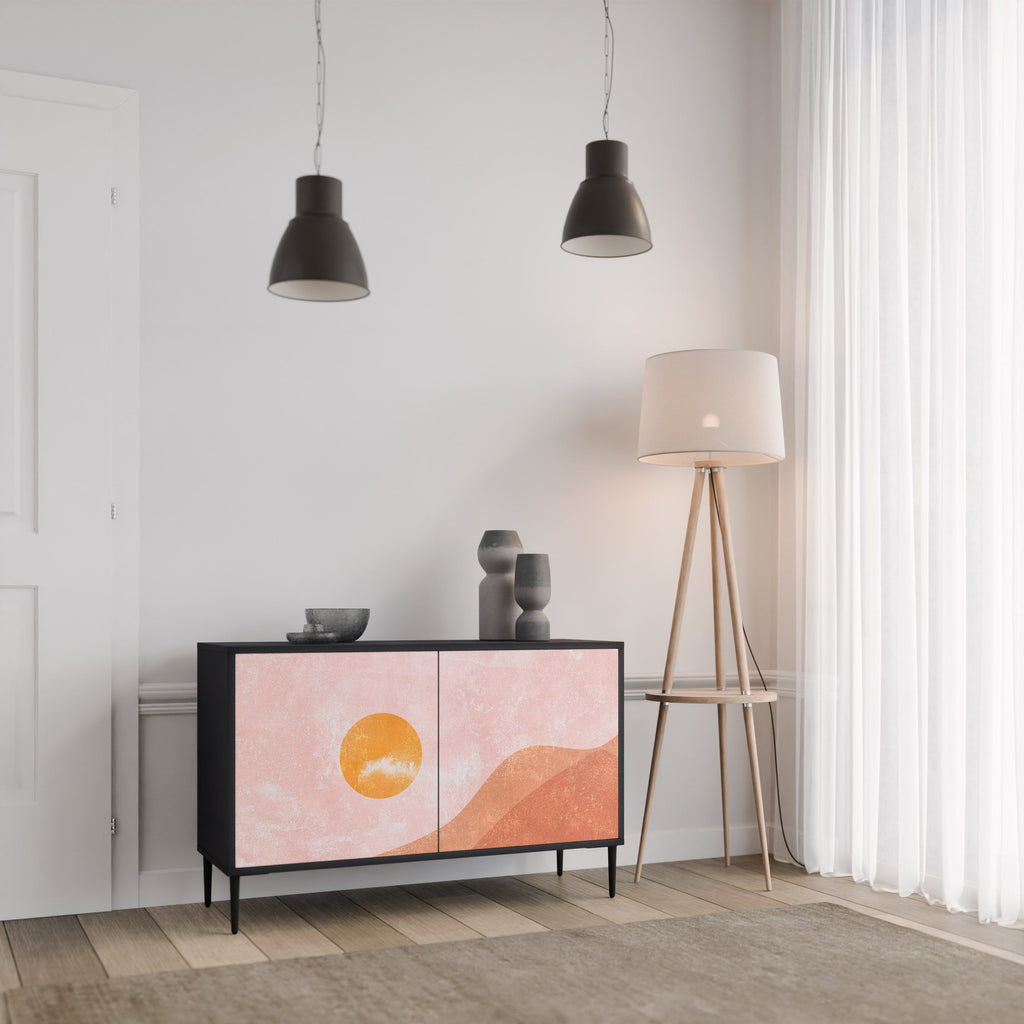 LUMINOUS SUNLIGHT 2-Door Sideboard in Black Finish