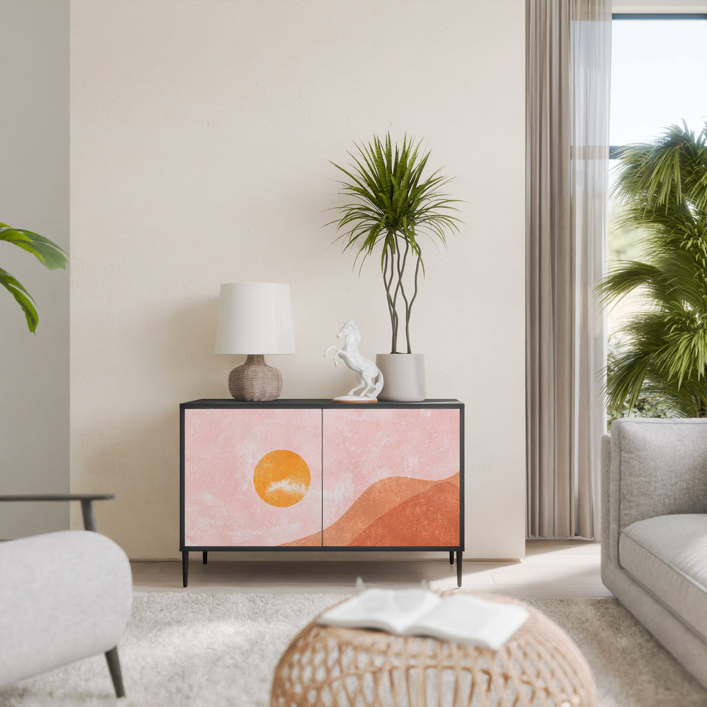 LUMINOUS SUNLIGHT 2-Door Sideboard in Black Finish